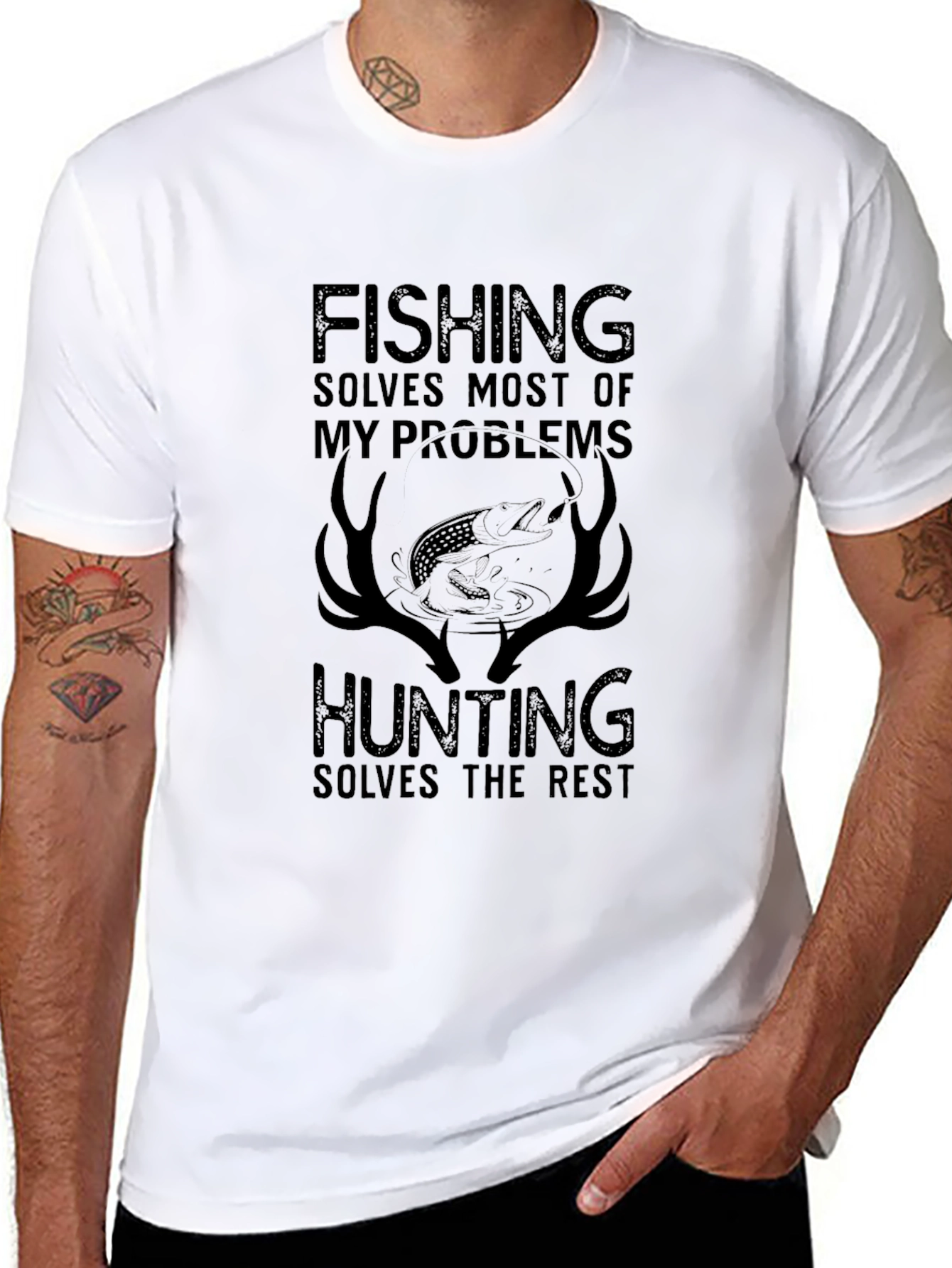 Fishing & Hunting T-Shirt: Solves My Problems