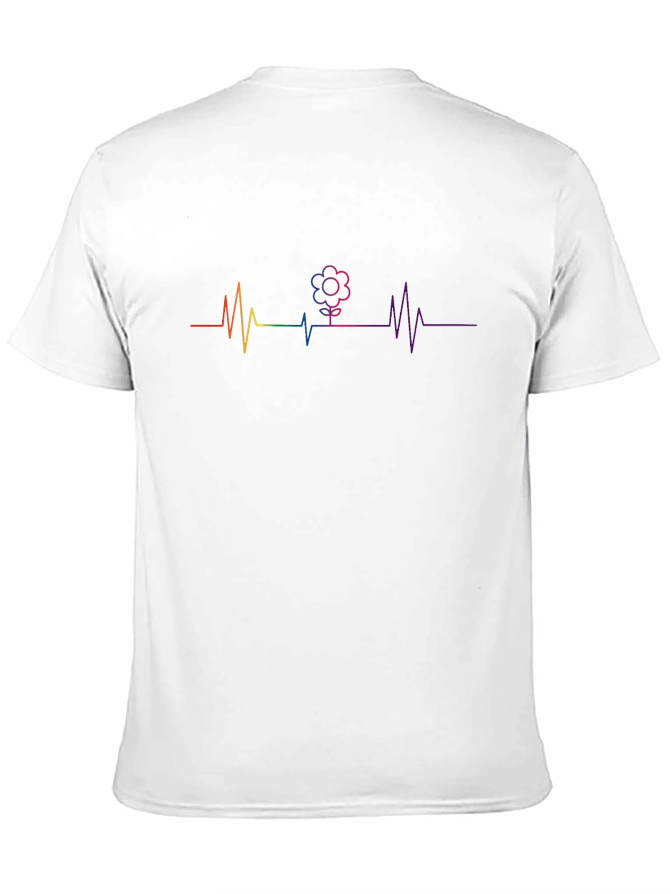 Rainbow Flower Heartbeat Graphic T-Shirt