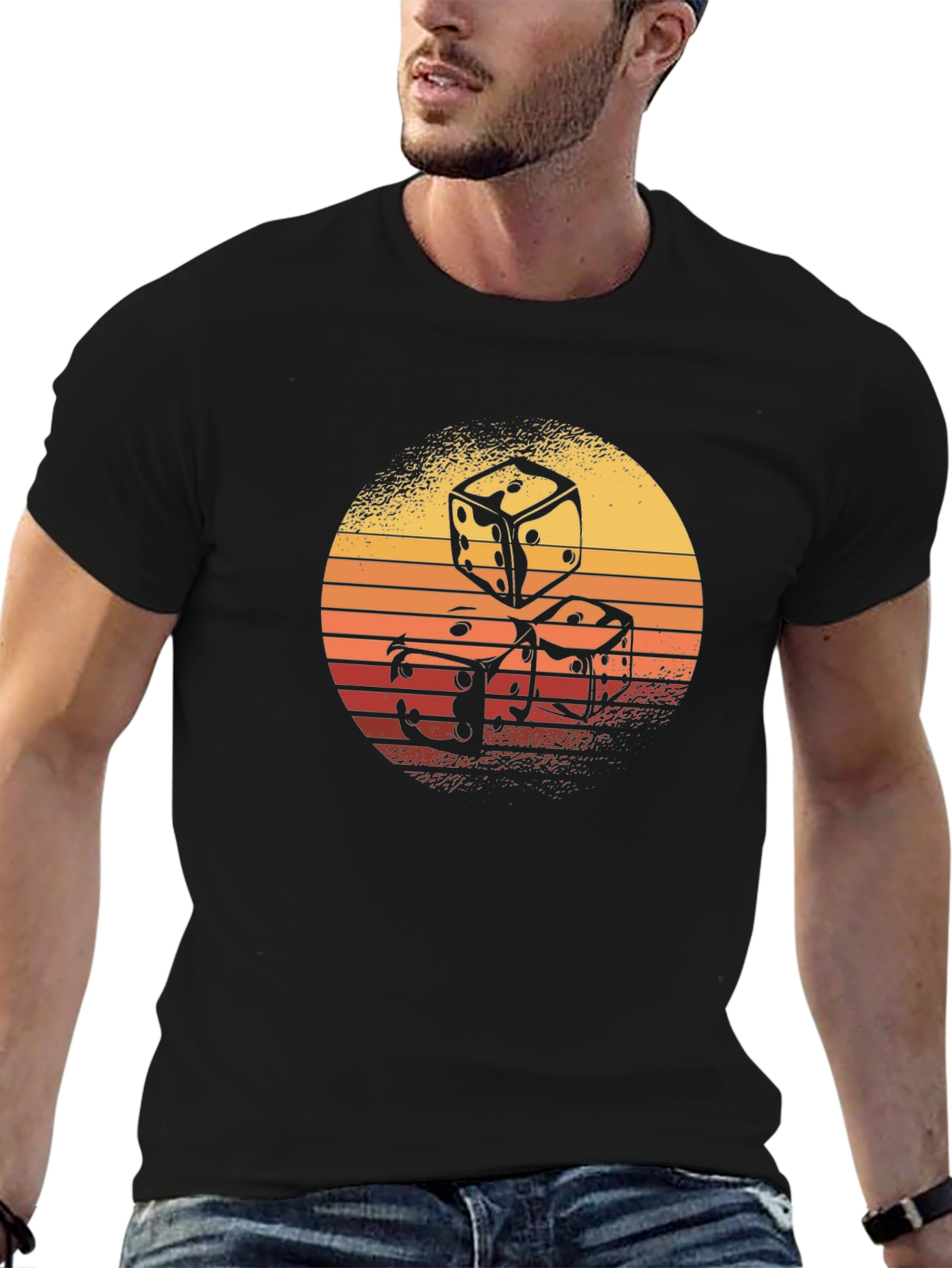 Retro Dice Graphic T-Shirt - Cool Casino Style!