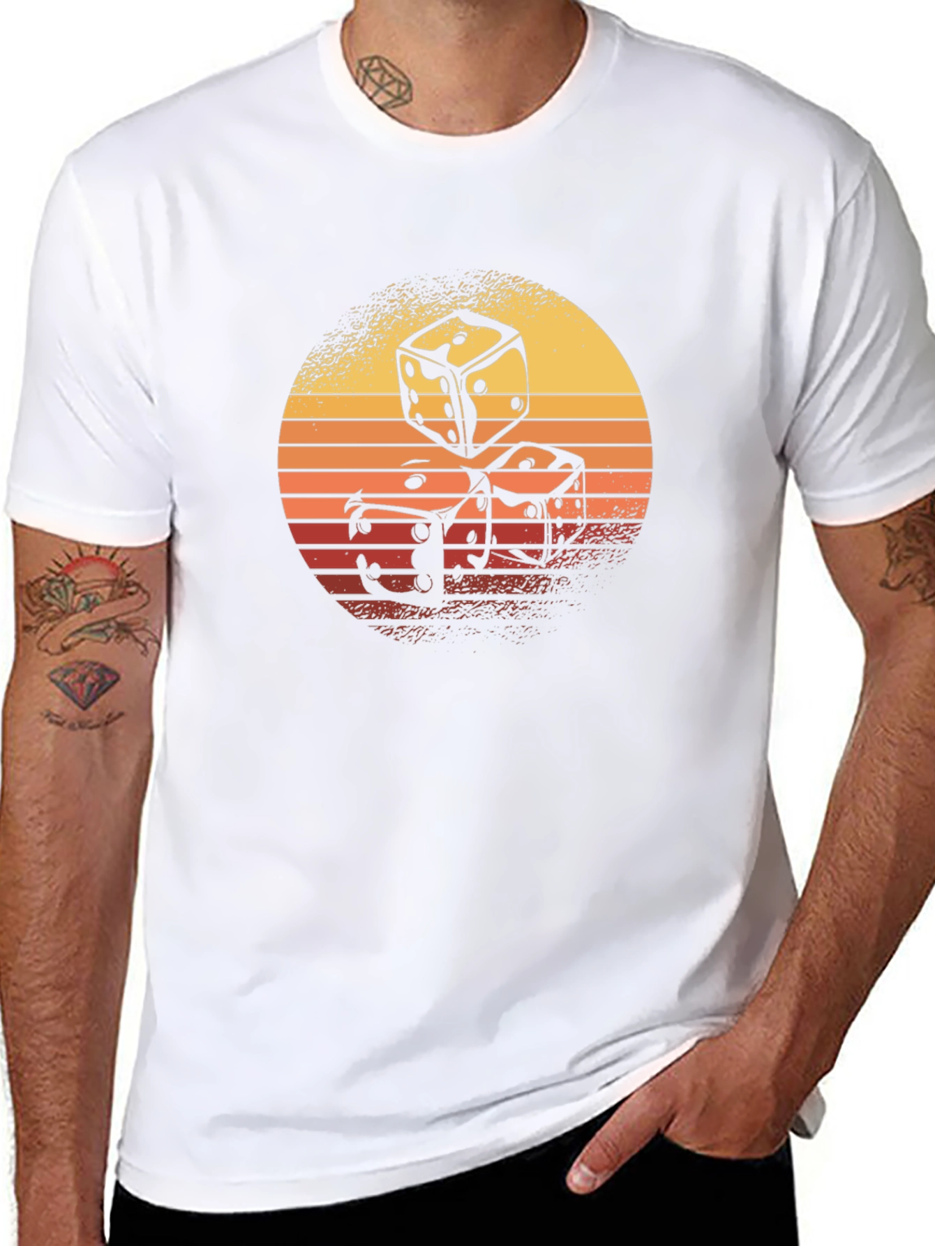 Retro Dice Graphic T-Shirt - Cool Casino Style!