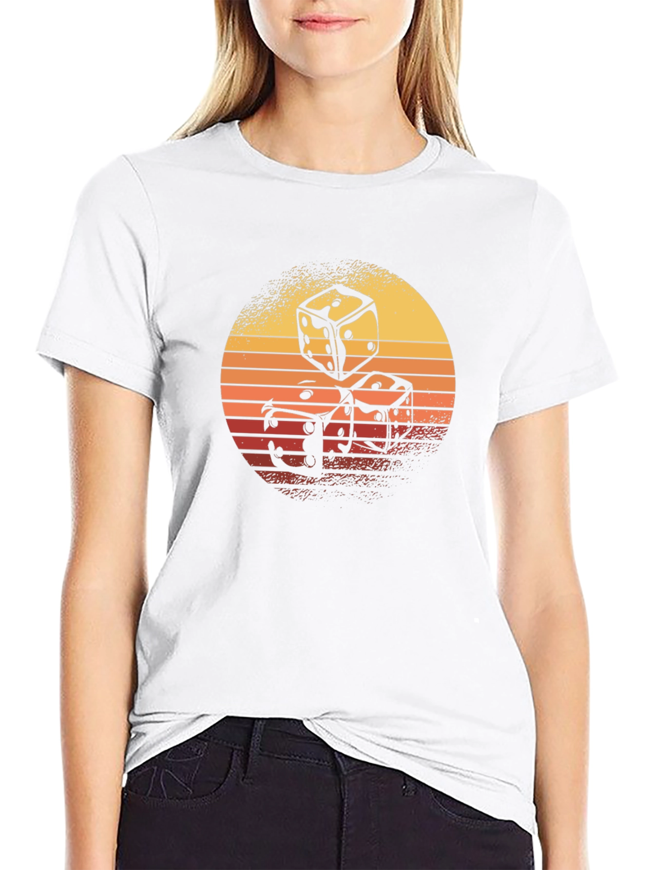 Retro Dice Graphic T-Shirt - Cool Casino Style!