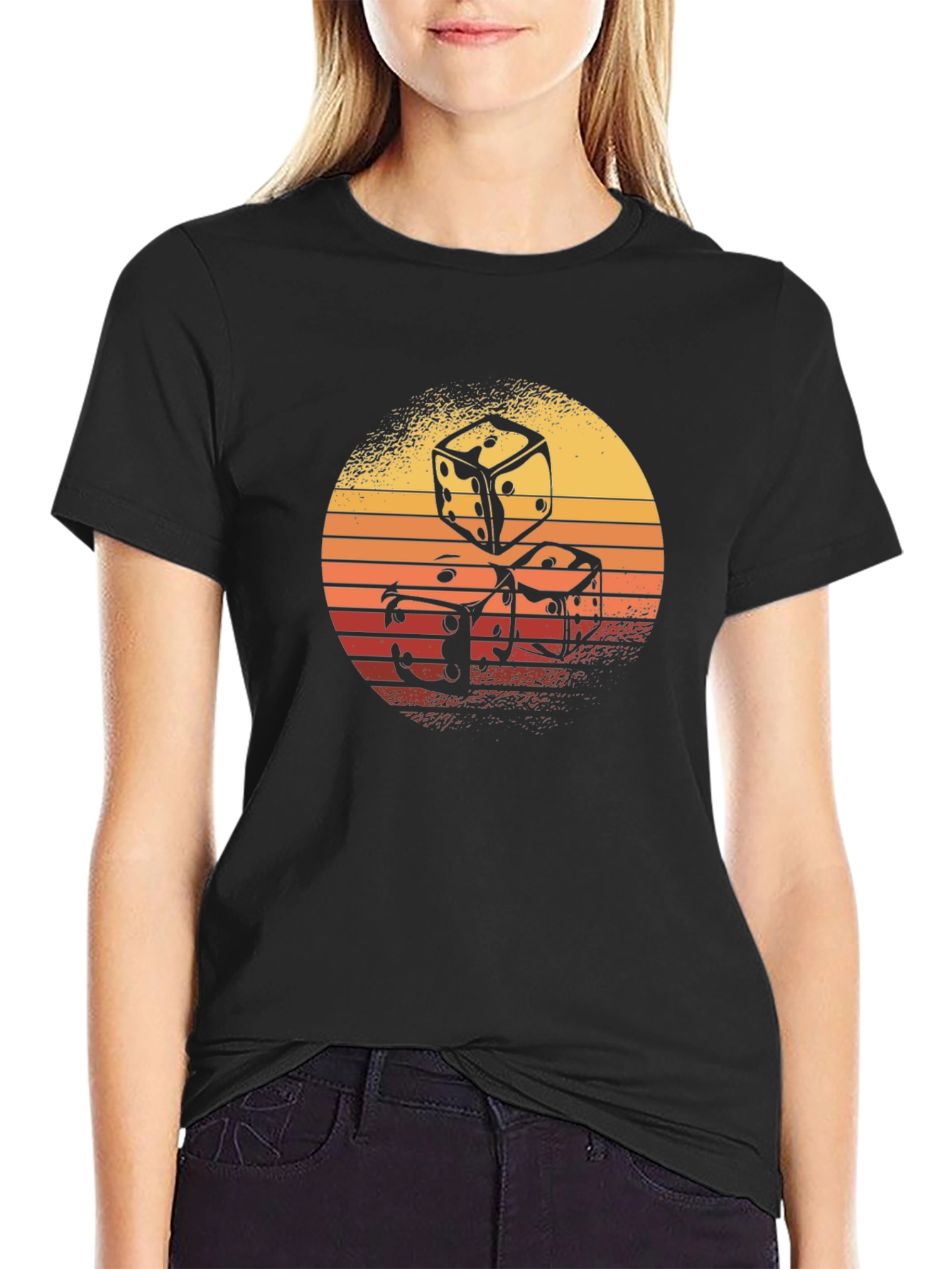 Retro Dice Graphic T-Shirt - Cool Casino Style!