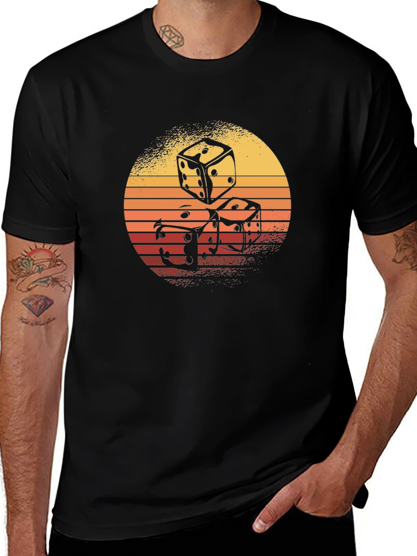 Retro Dice Graphic T-Shirt - Cool Casino Style!