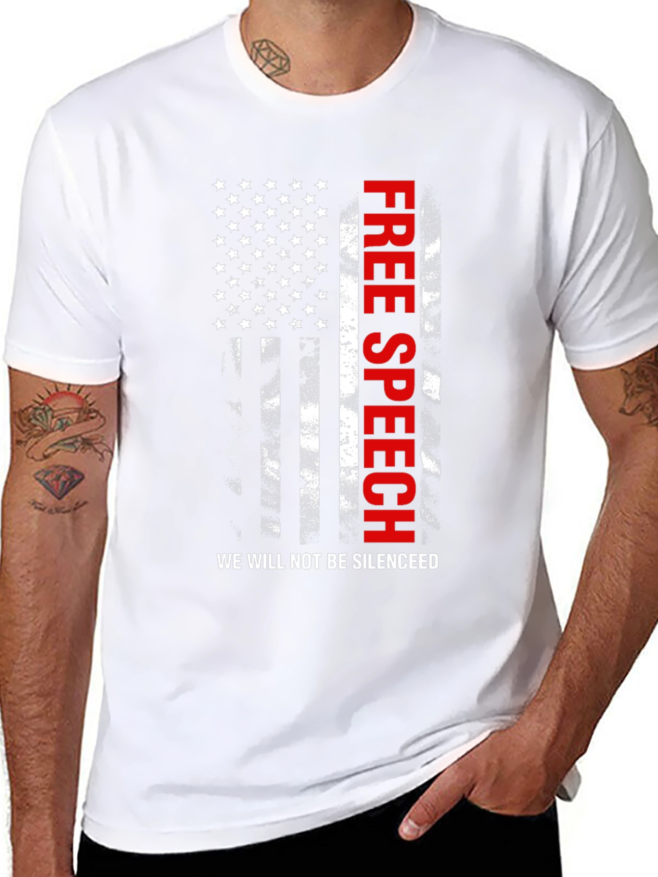 Free Speech American Flag Patriotic T-Shirt