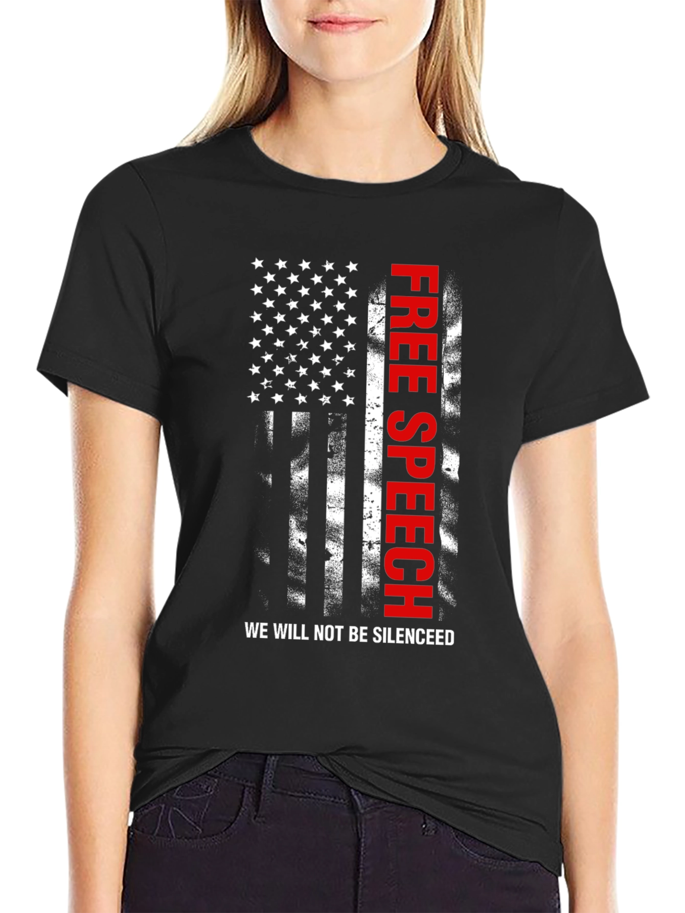 Free Speech American Flag Patriotic T-Shirt