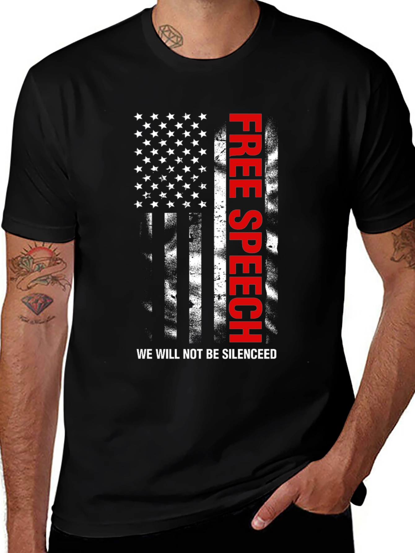 Free Speech American Flag Patriotic T-Shirt