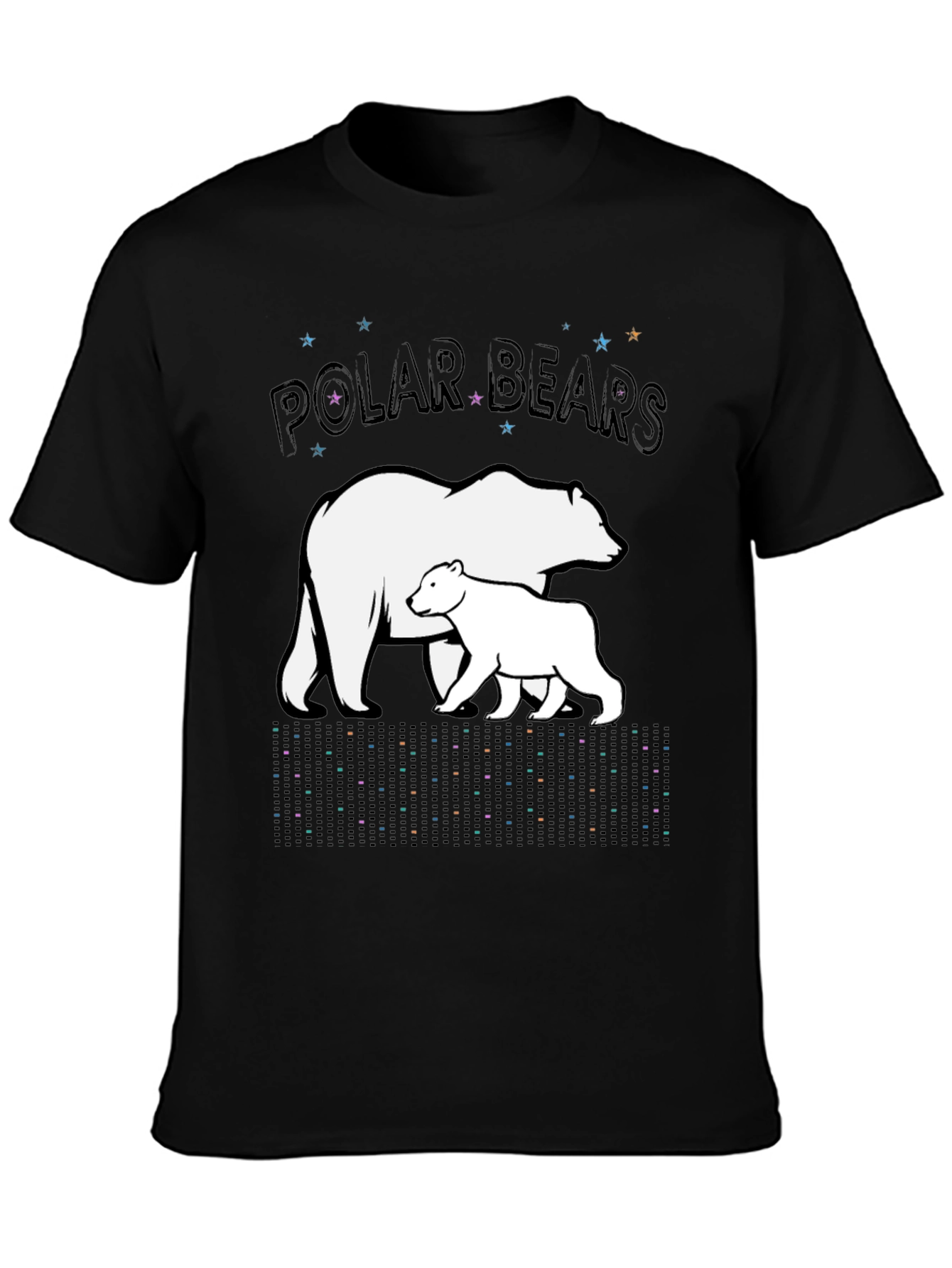 Polar Bear Graphic Tee - Black Cotton Blend