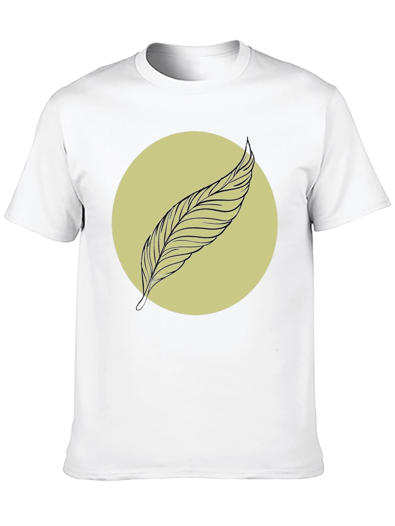 Feather Graphic Tee - Minimalist Black Shirt