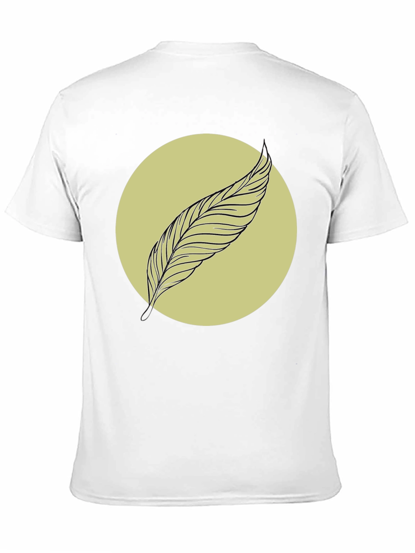 Feather Graphic Tee - Minimalist Black Shirt