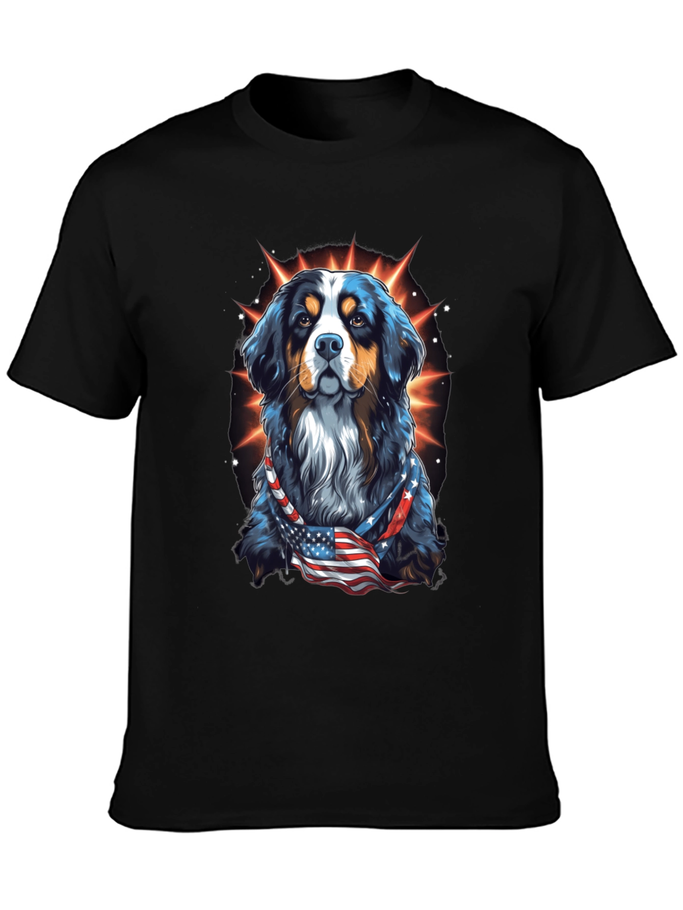 Patriotic Bernese Mountain Dog Graphic Tee