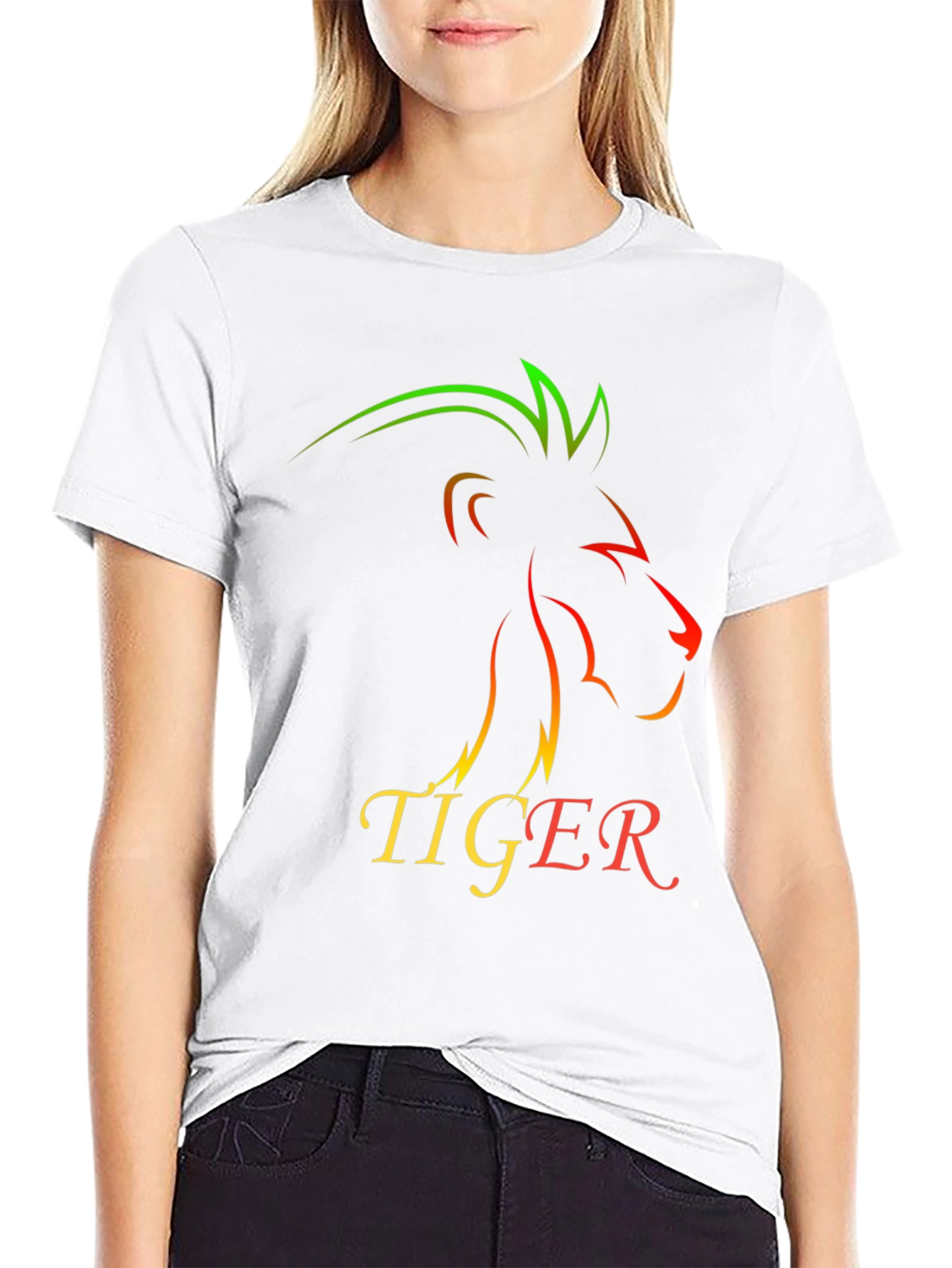 Lion Tiger Graphic Print T-Shirt - Stylish Mens Tee