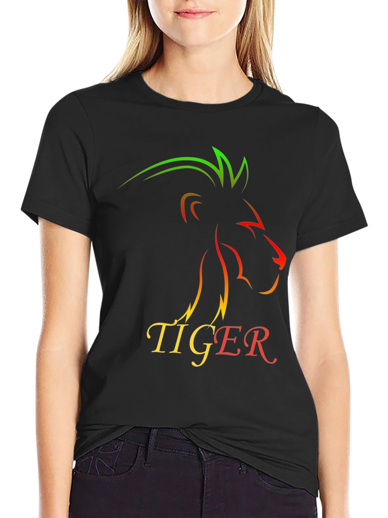 Lion Tiger Graphic Print T-Shirt - Stylish Mens Tee