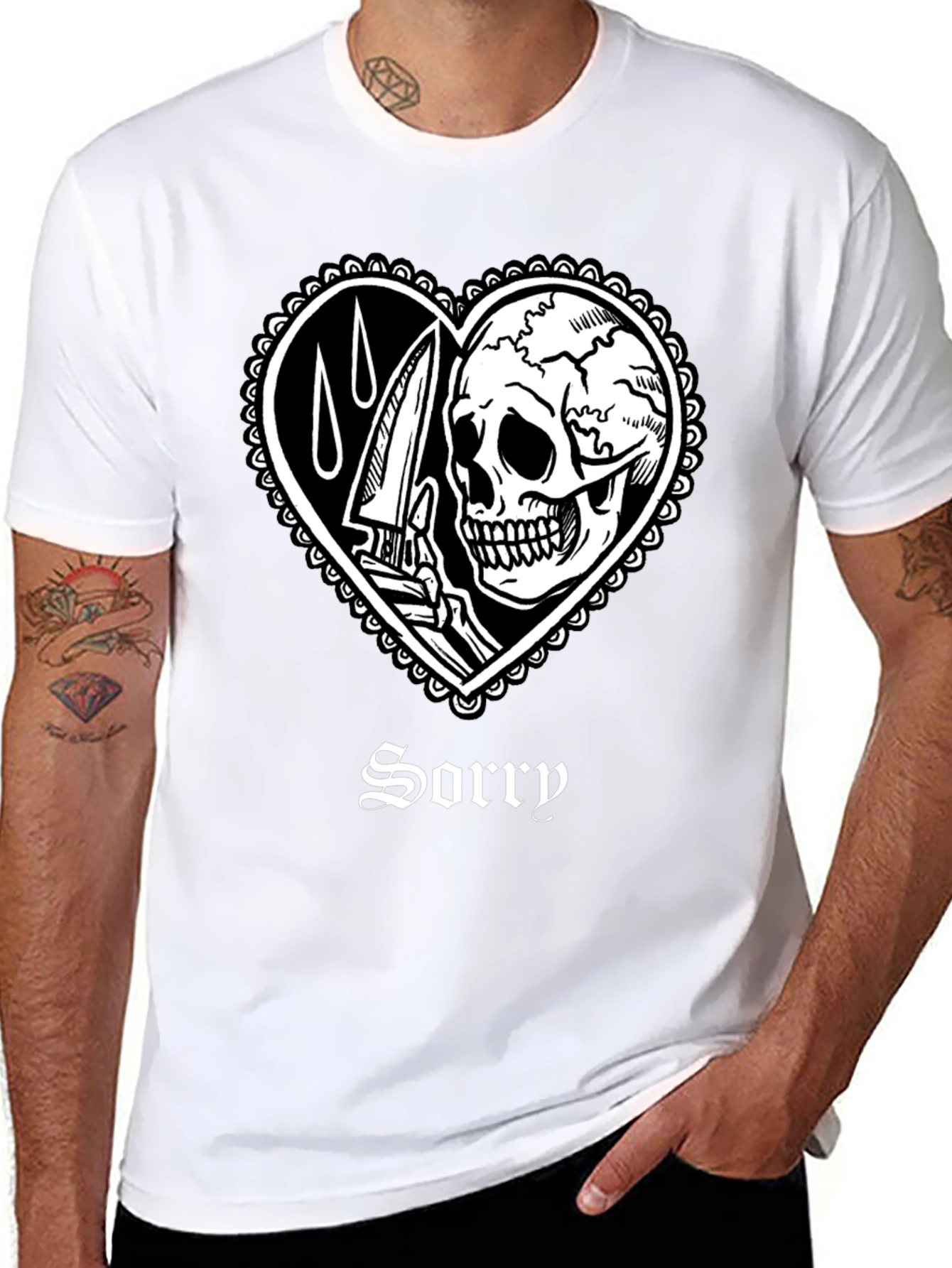 Skull Heart Sorry T-Shirt