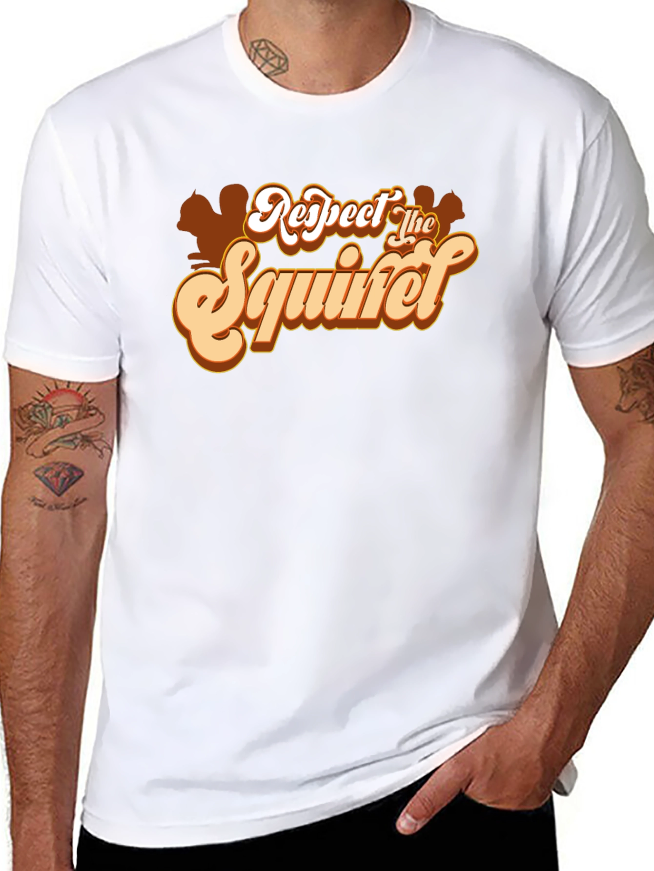 Respect The Squirrel T-Shirt Black