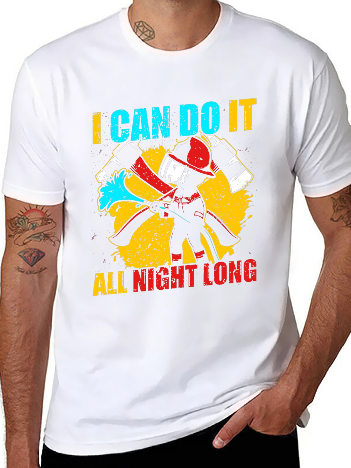 Firefighter I Can Do It All Night Long T-Shirt