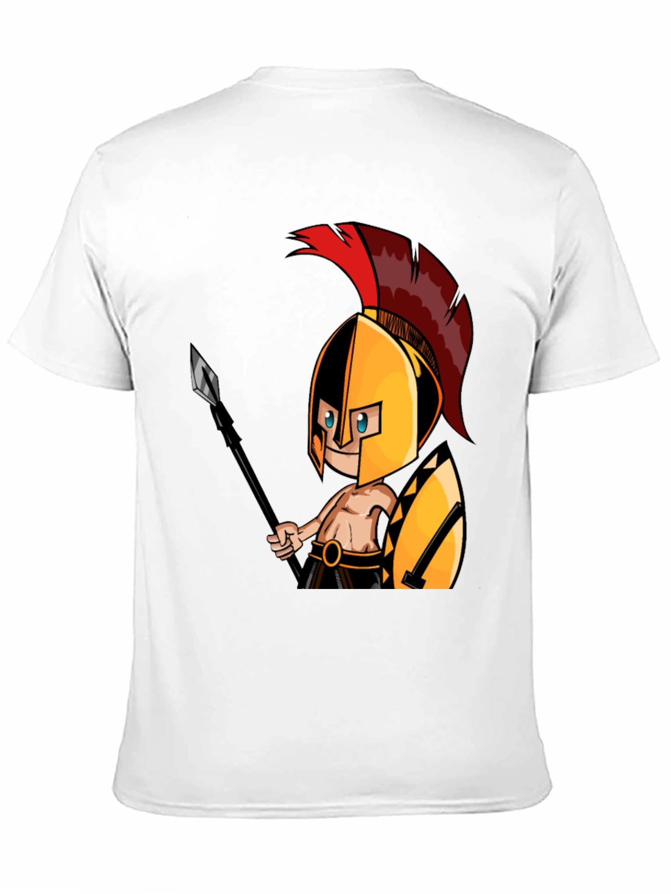 Spartan Warrior Graphic Tee - Black Cotton T-Shirt