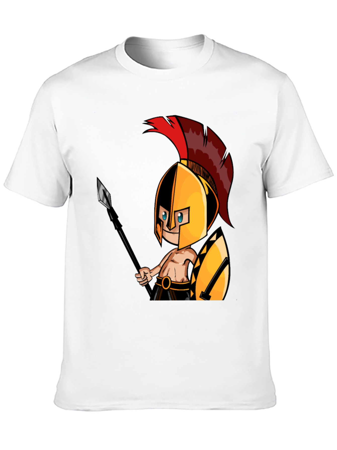 Spartan Warrior Graphic Tee - Black Cotton T-Shirt