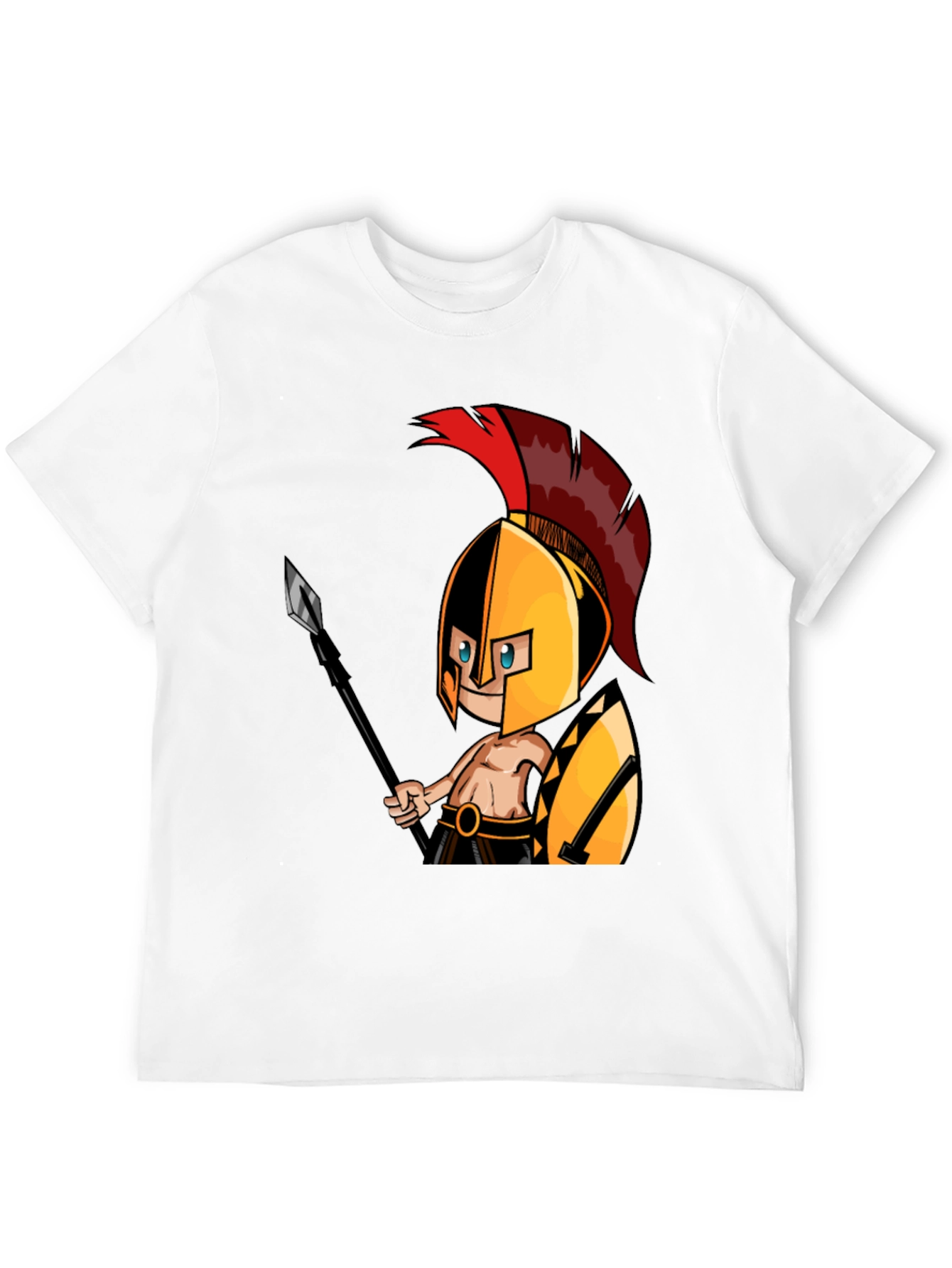 Spartan Warrior Graphic Tee - Black Cotton T-Shirt