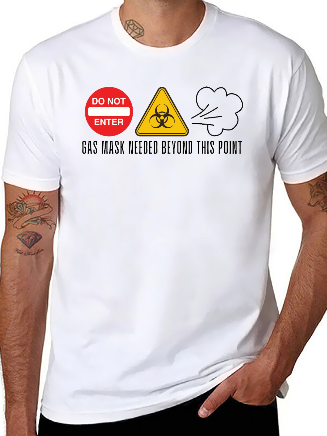 Gas Mask Needed T-Shirt - Biohazard Novelty Tee