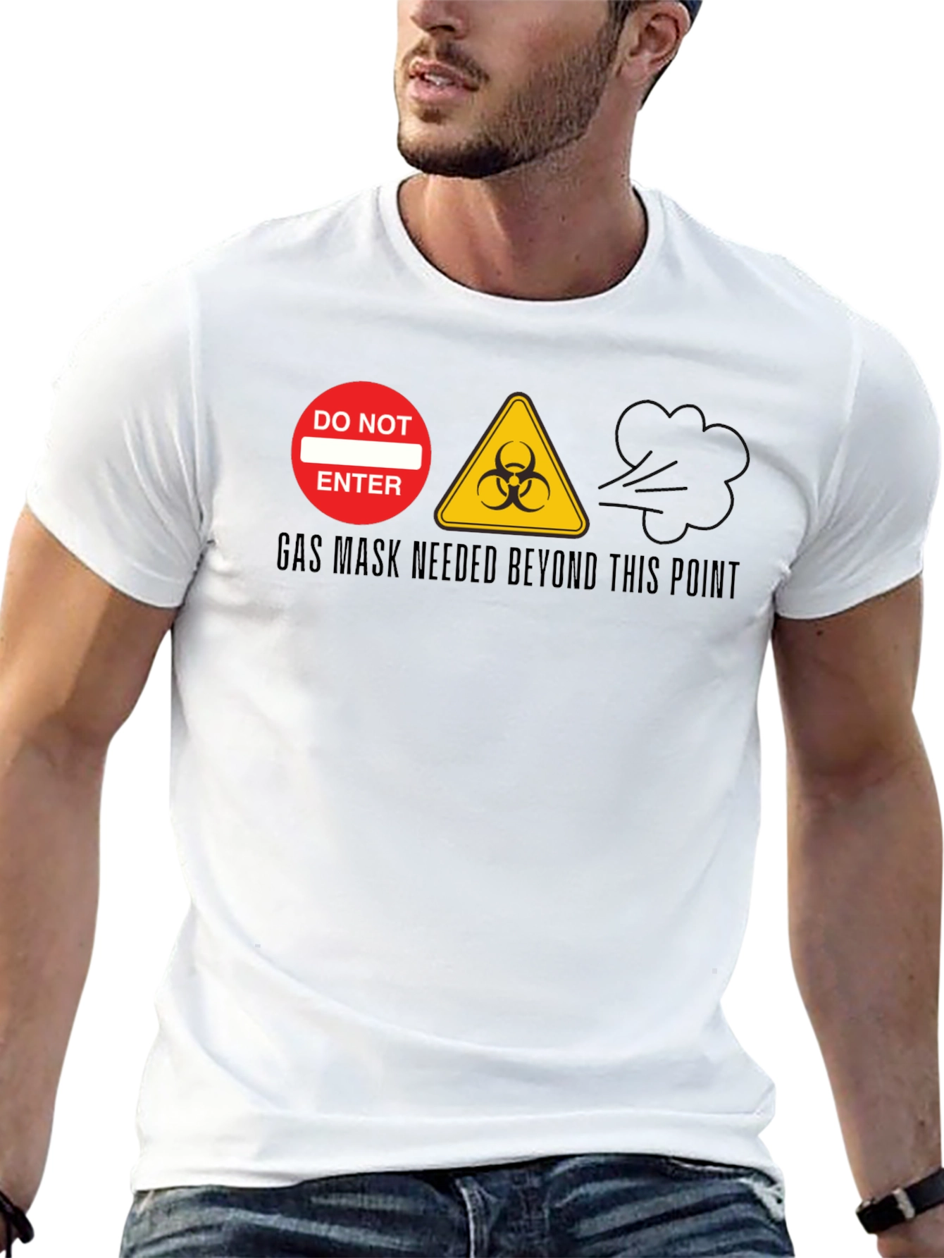 Gas Mask Needed T-Shirt - Biohazard Novelty Tee
