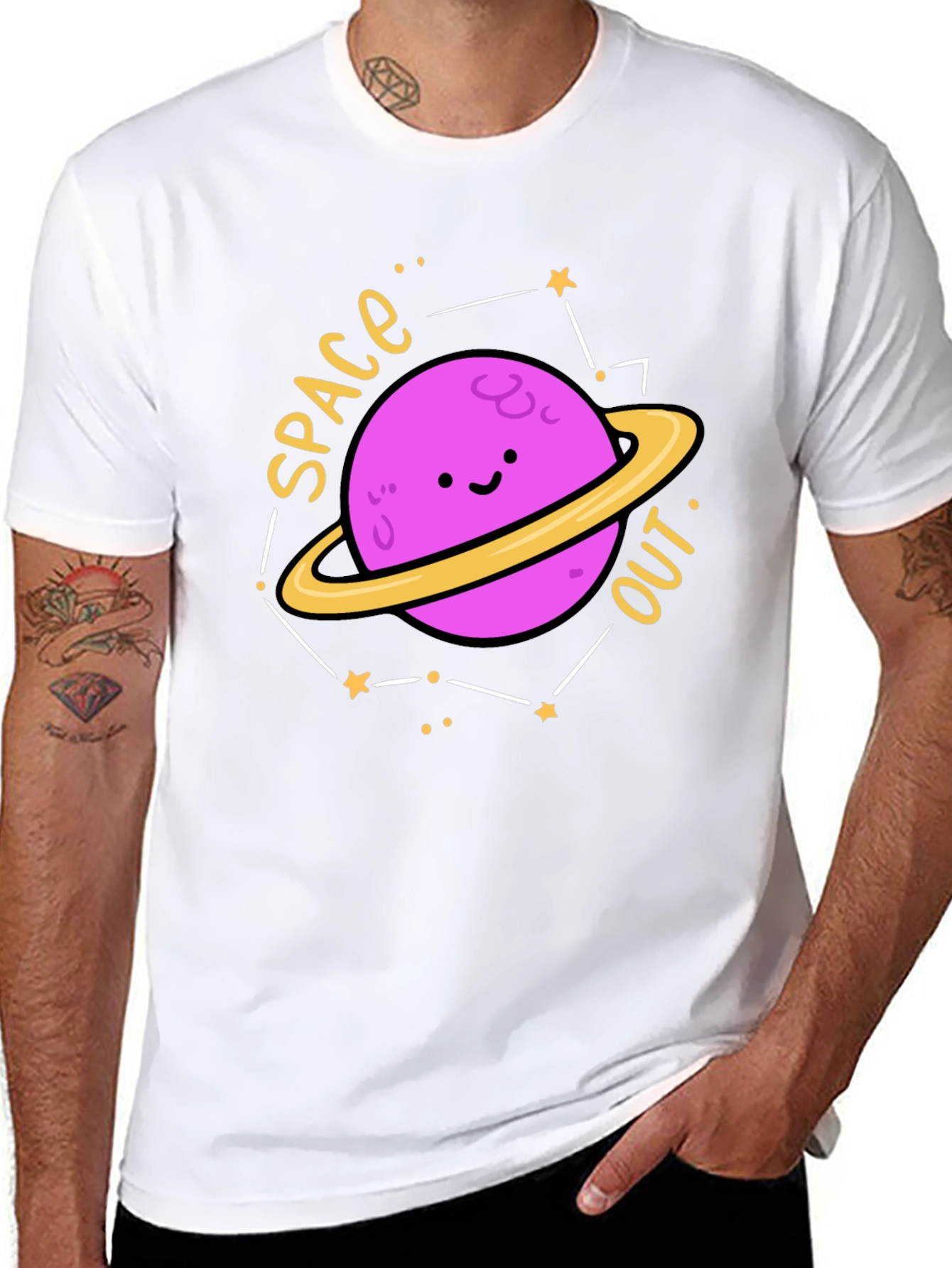Space Out Planet Graphic Tee - Black