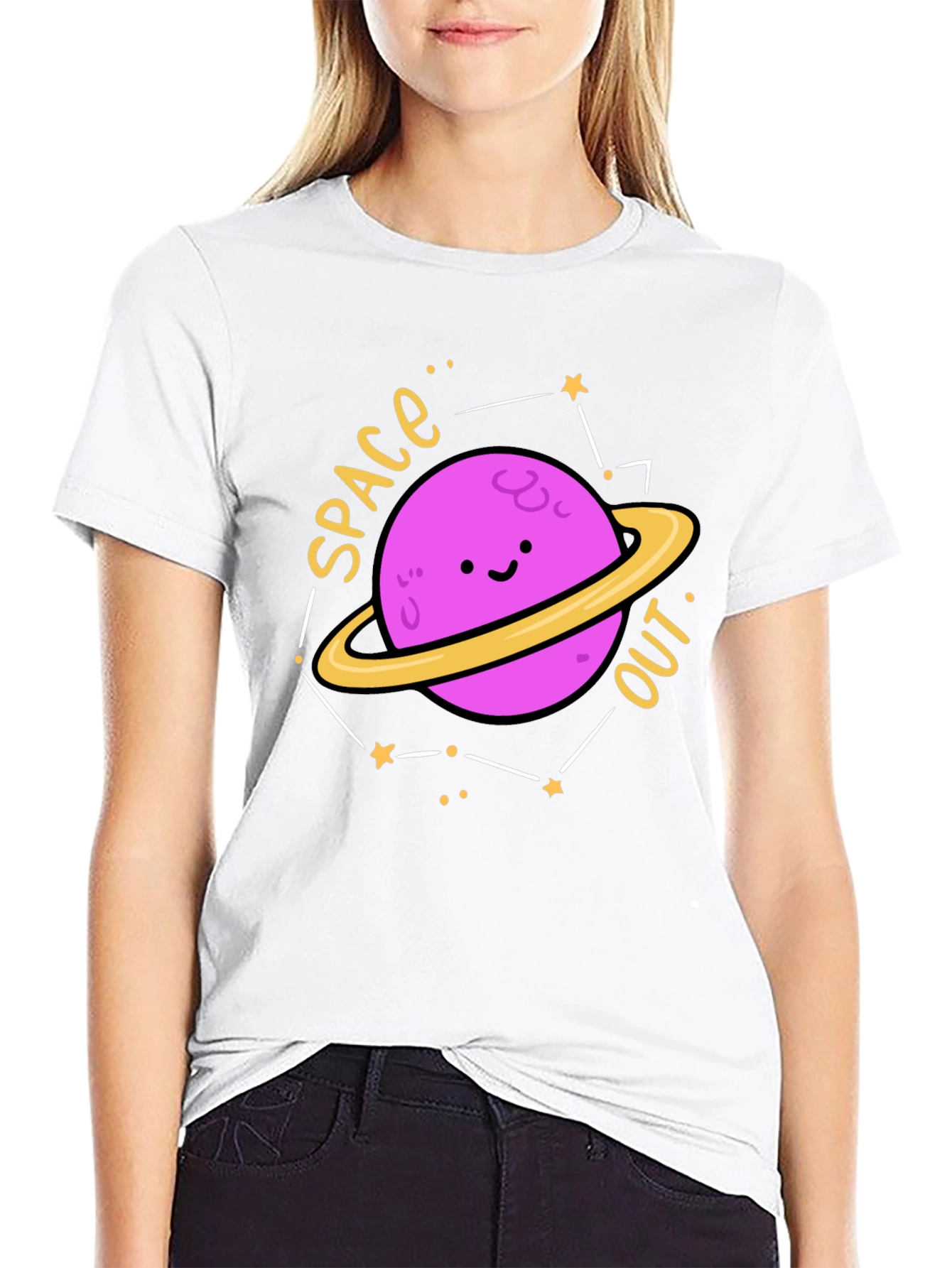 Space Out Planet Graphic Tee - Black
