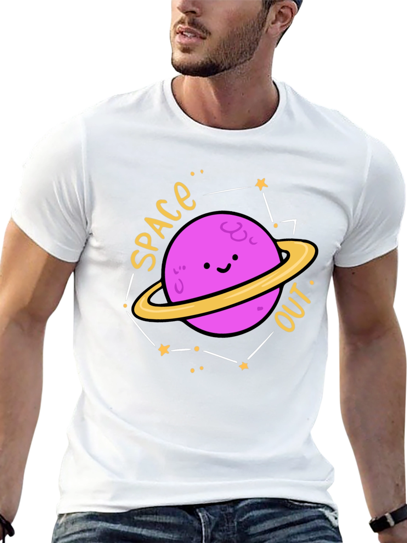 Space Out Planet Graphic Tee - Black