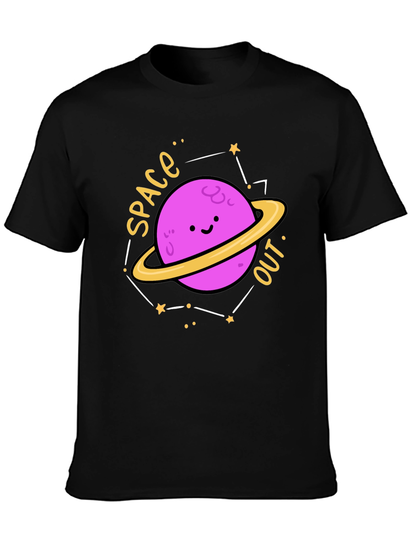 Space Out Planet Graphic Tee - Black