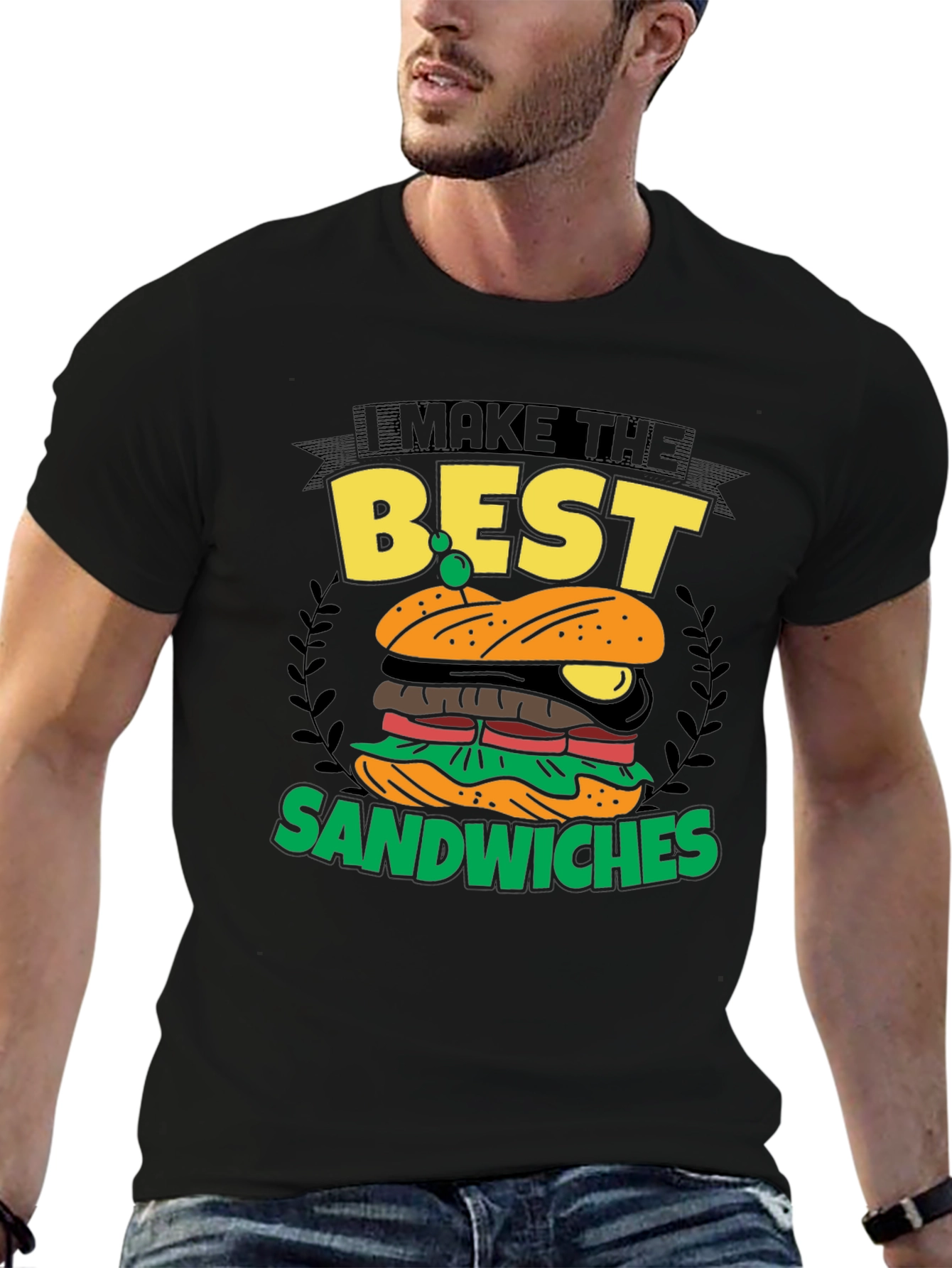 I Make the Best Sandwiches Black Graphic T-Shirt