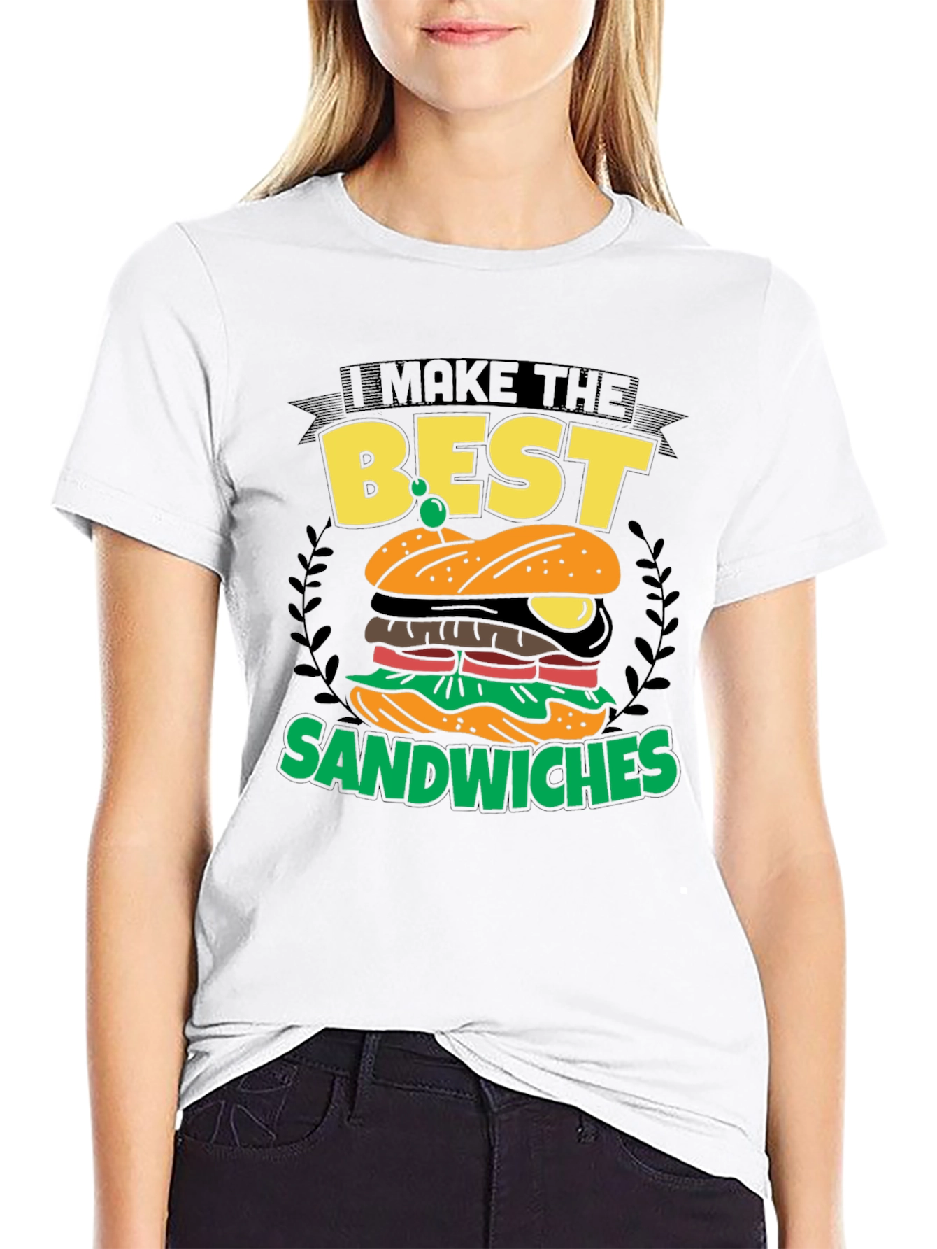 I Make the Best Sandwiches Black Graphic T-Shirt