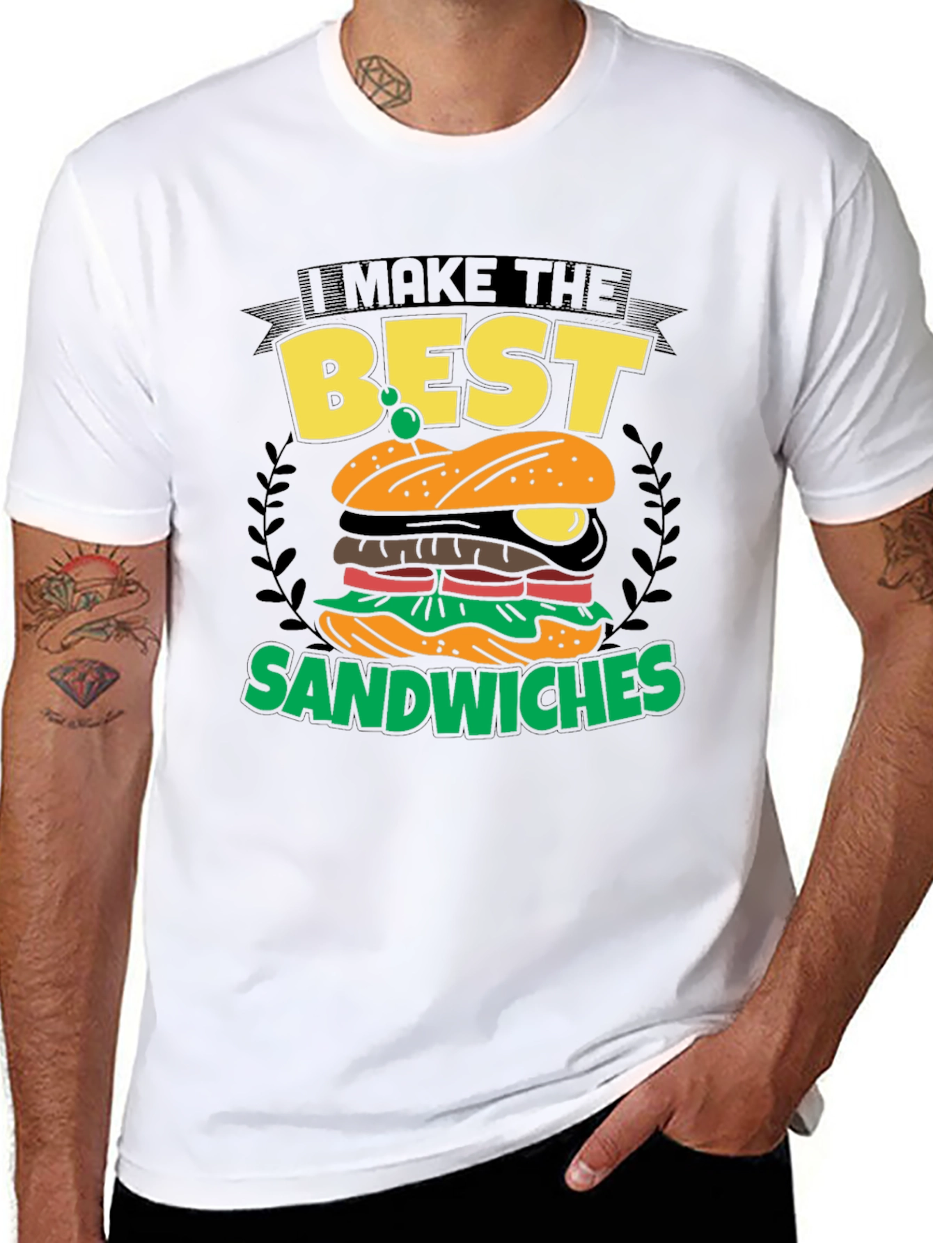I Make the Best Sandwiches Black Graphic T-Shirt