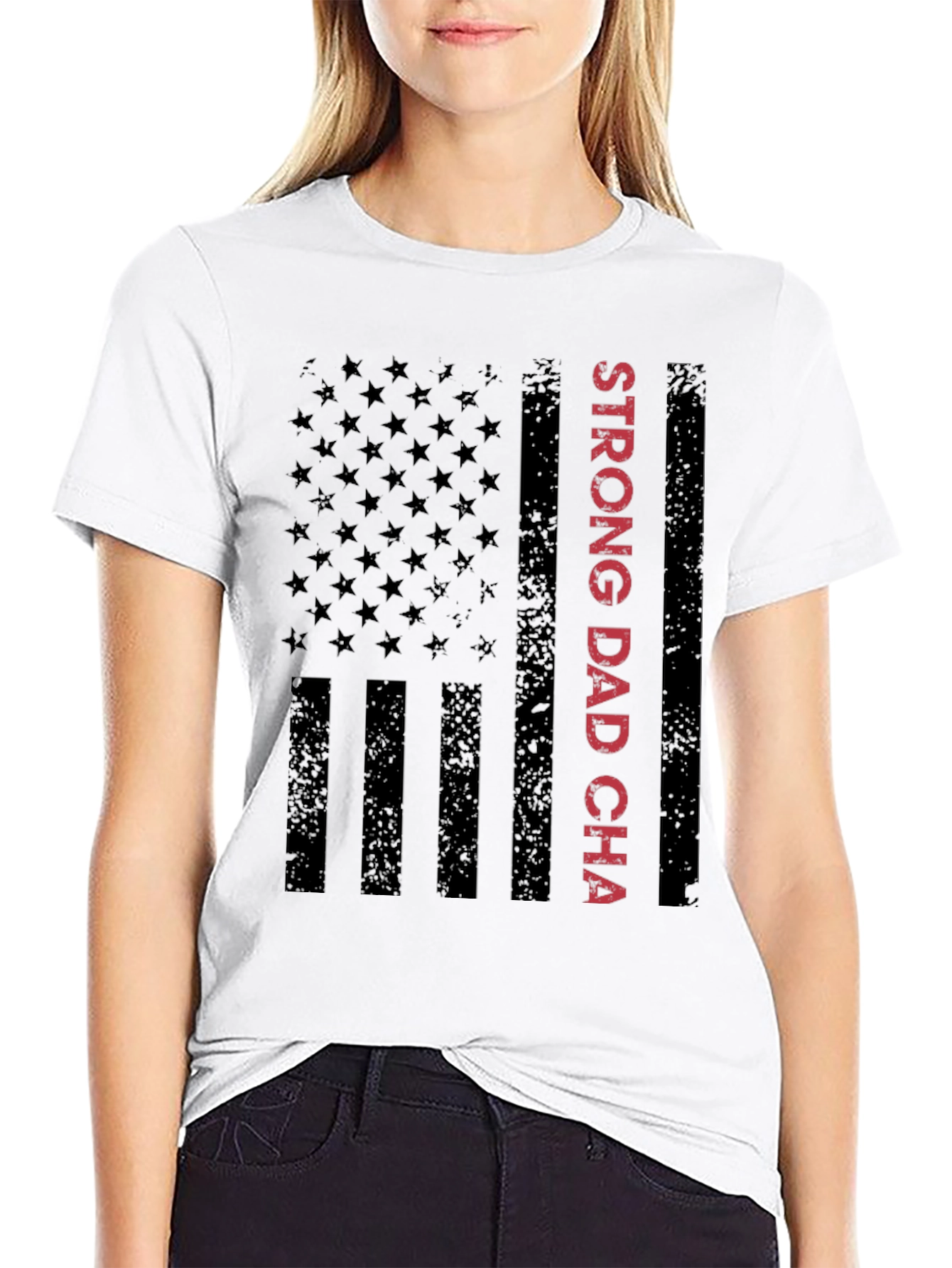 Strong Dad USA Flag Graphic Tee