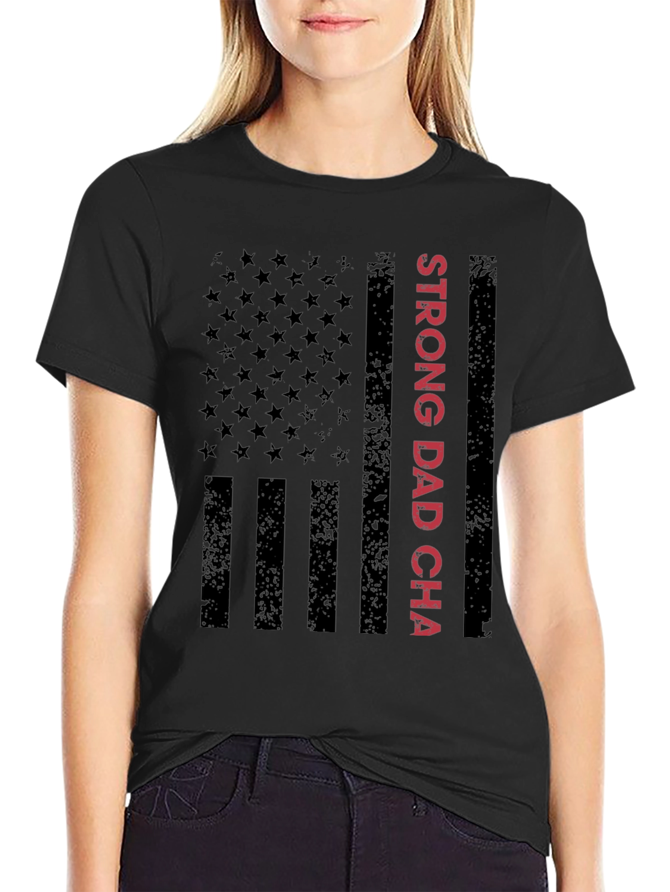 Strong Dad USA Flag Graphic Tee