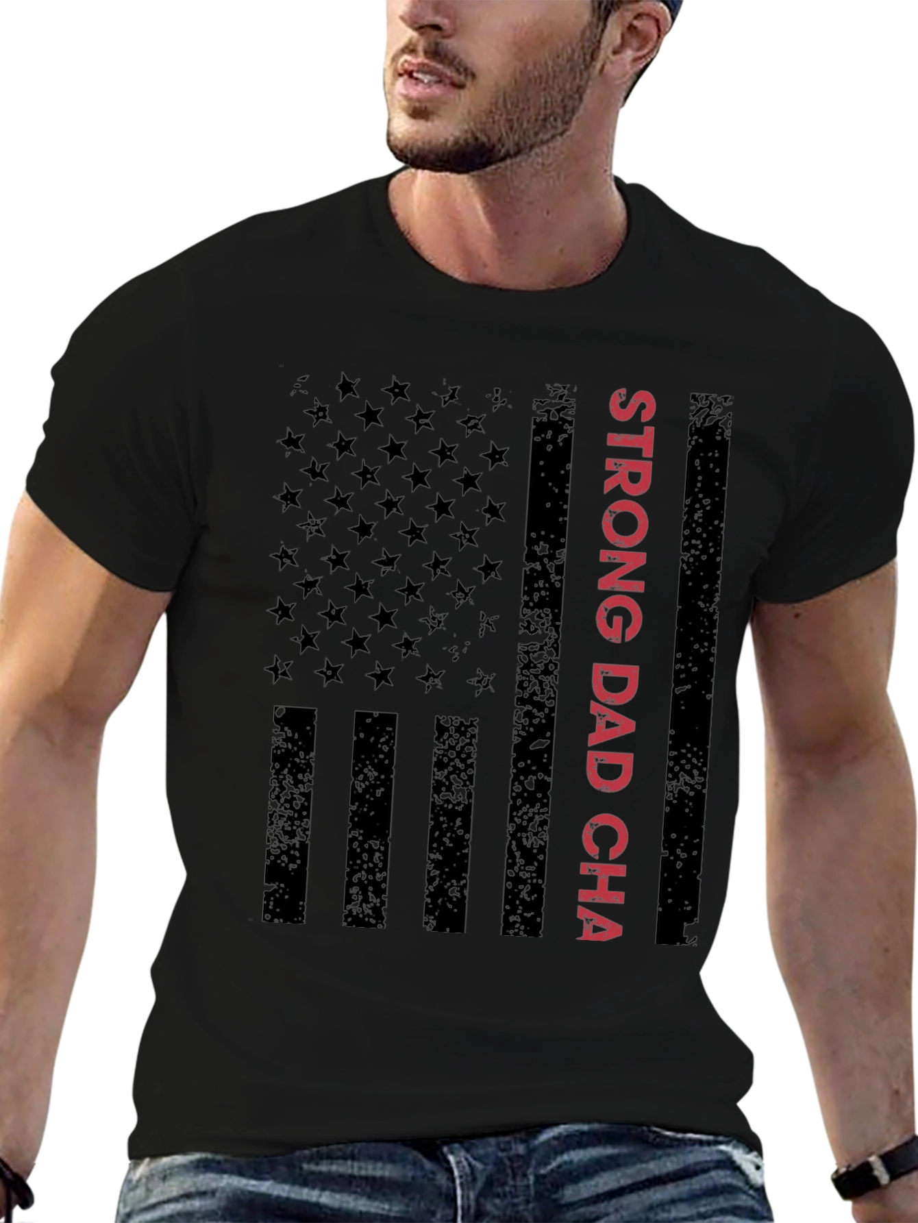 Strong Dad USA Flag Graphic Tee