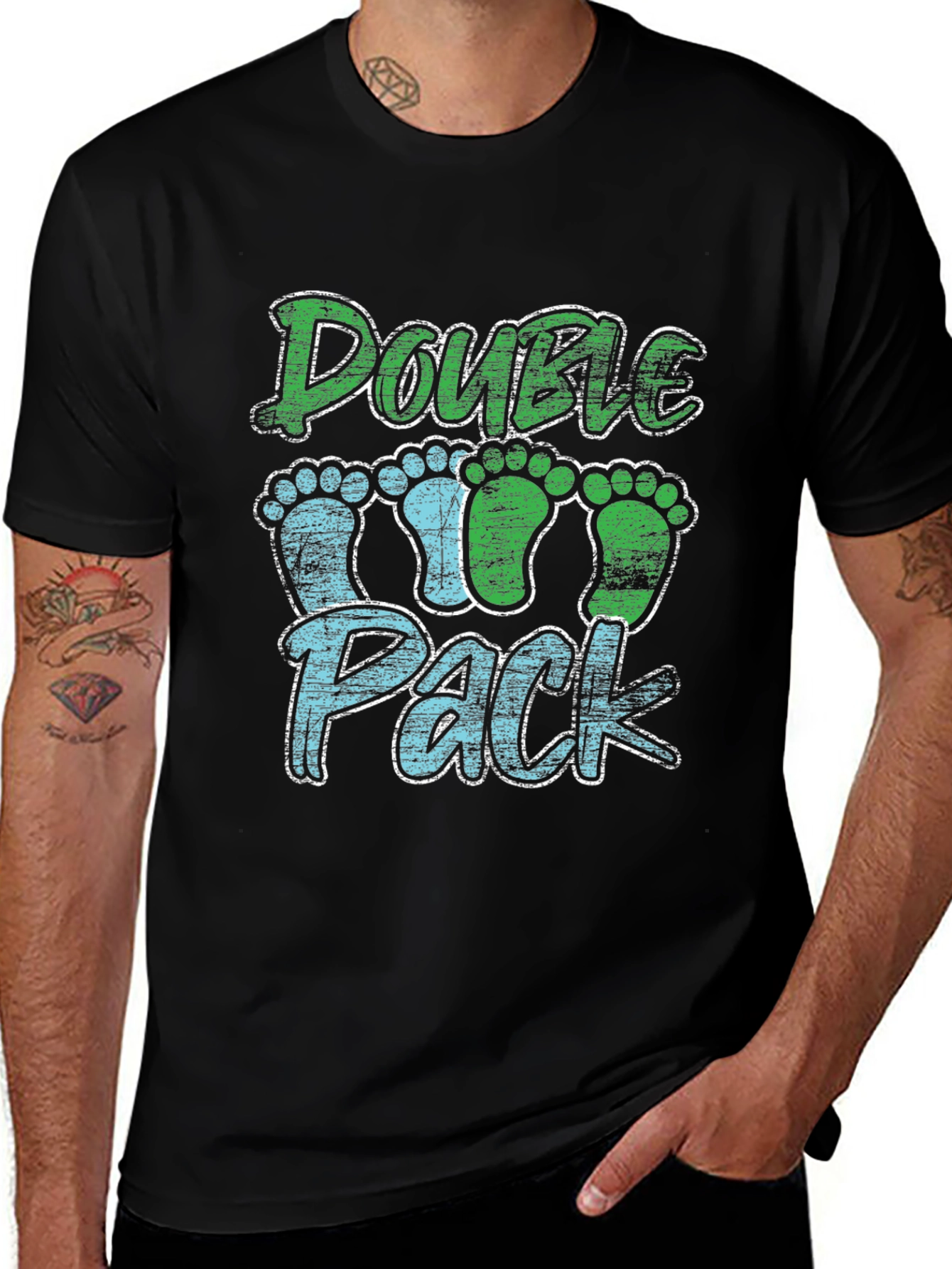 Double Pack Baby Footprints T-Shirt