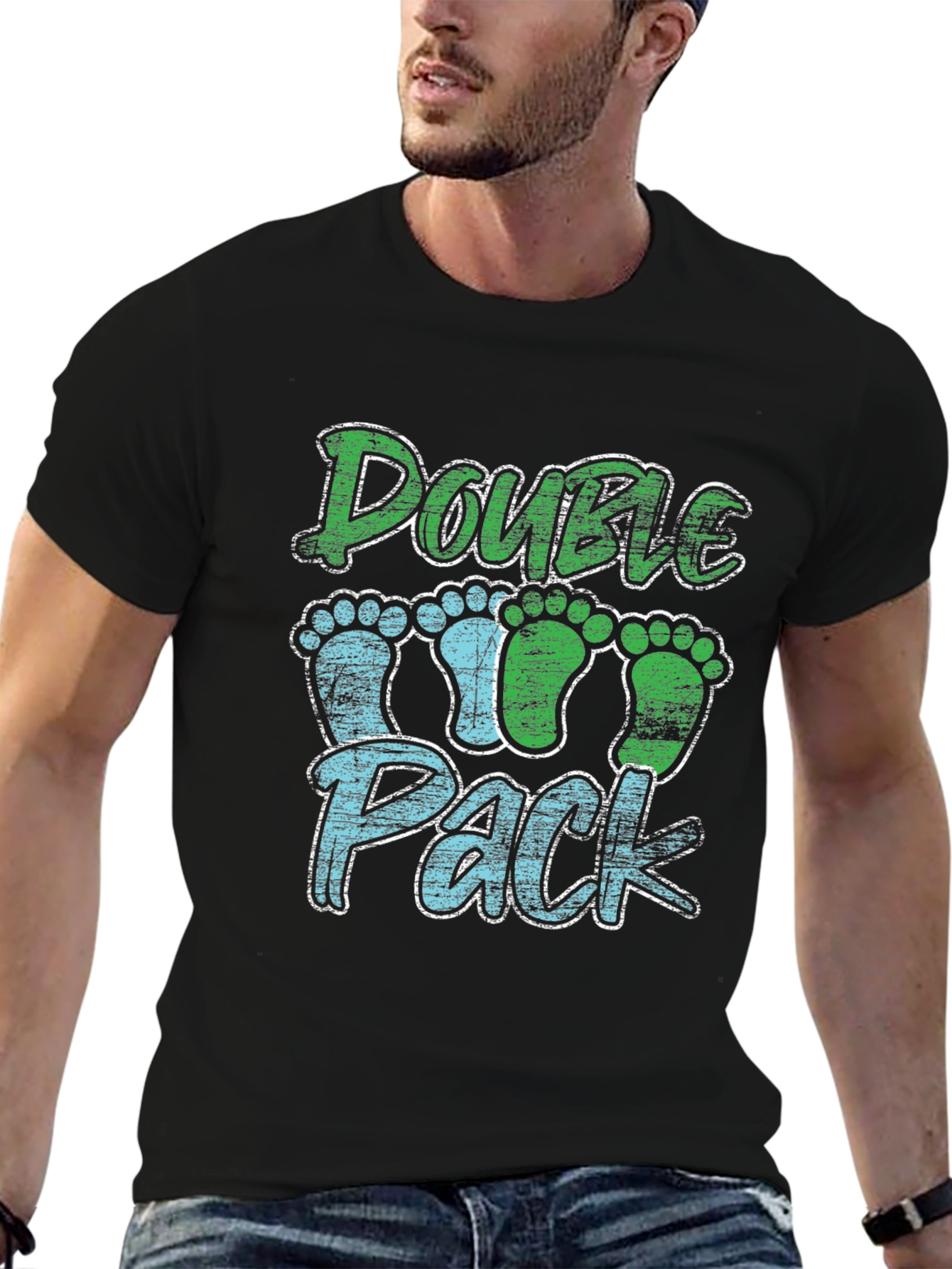 Double Pack Baby Footprints T-Shirt