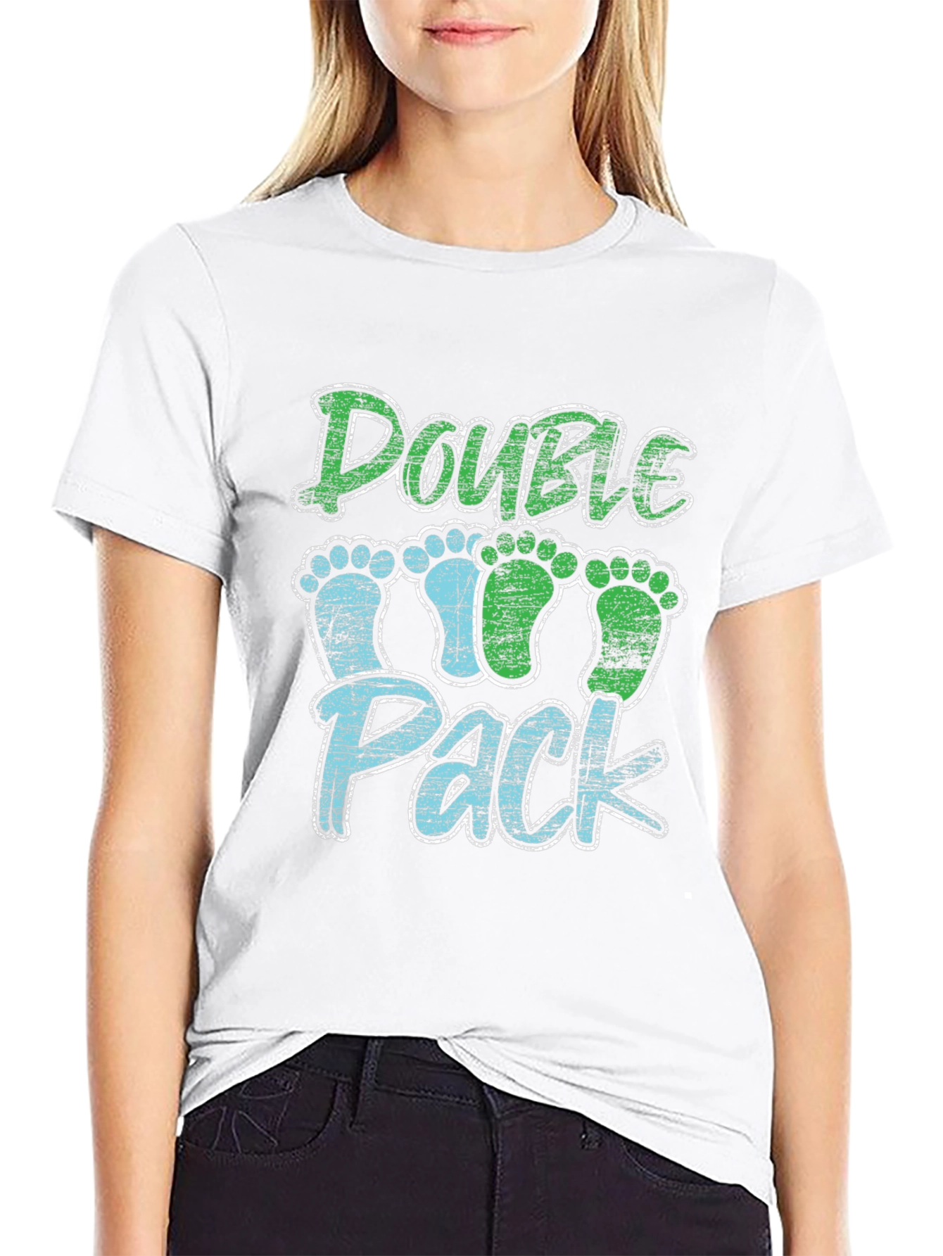 Double Pack Baby Footprints T-Shirt