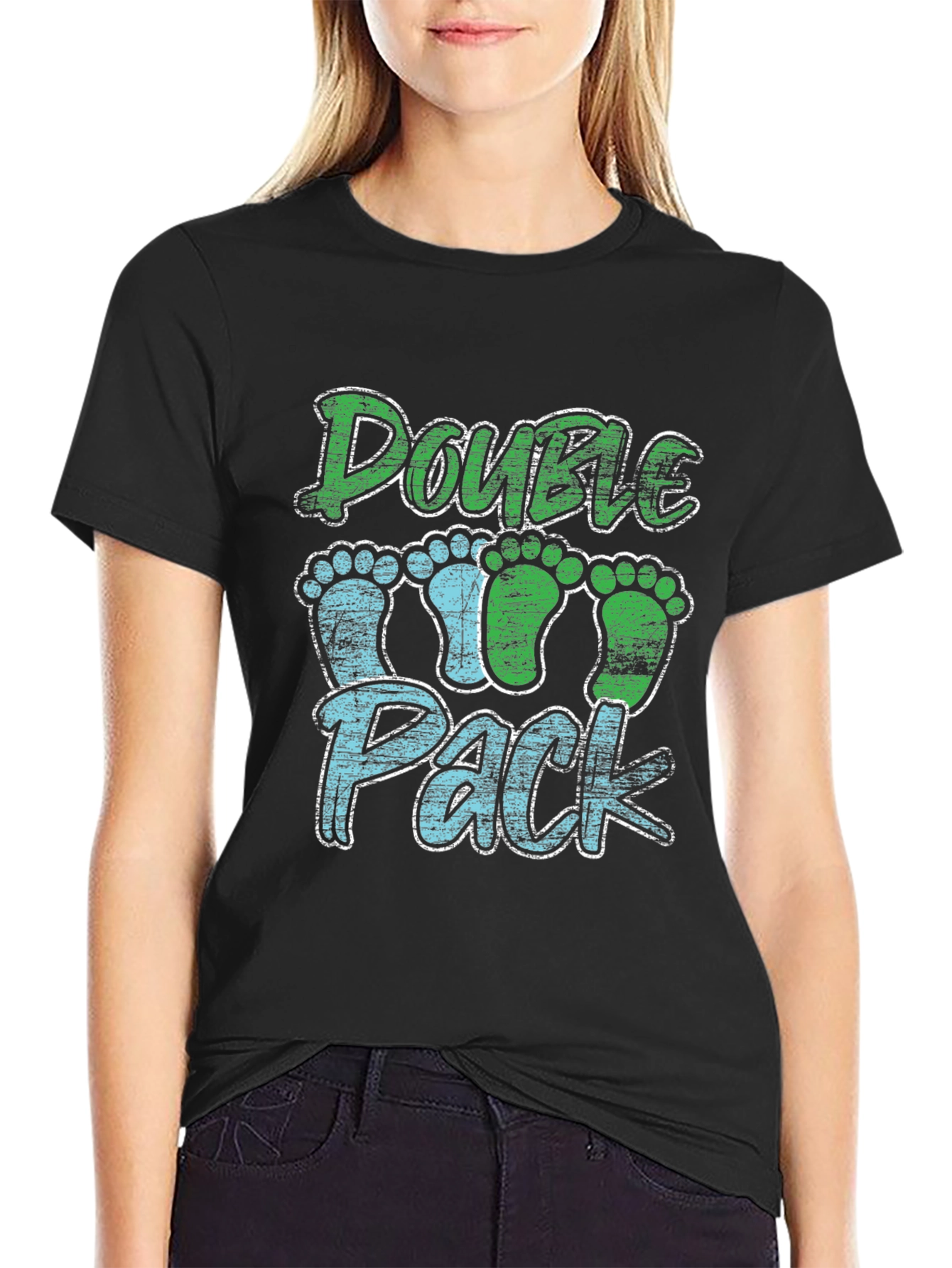 Double Pack Baby Footprints T-Shirt