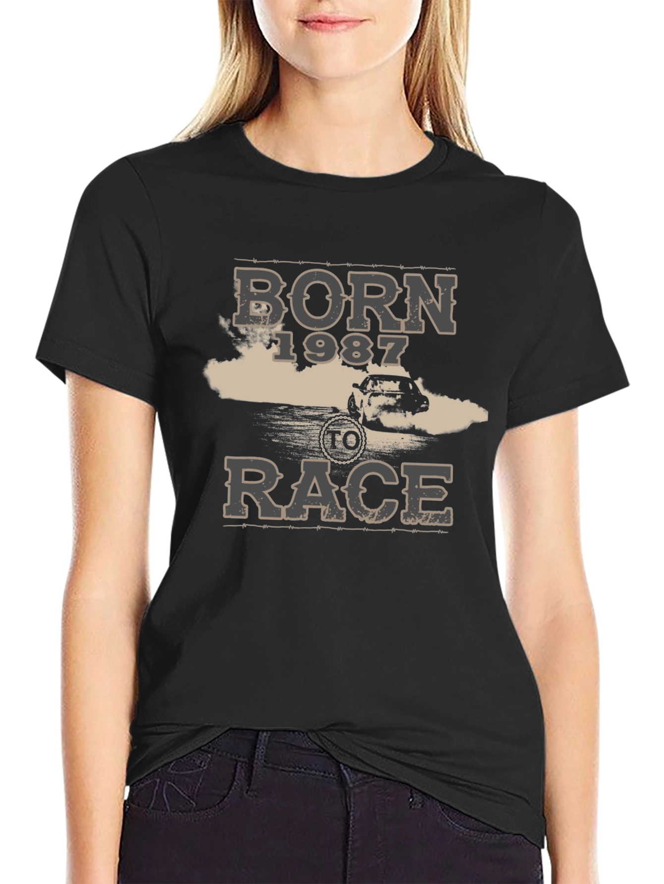 Born 1987 To Race Black T-Shirt