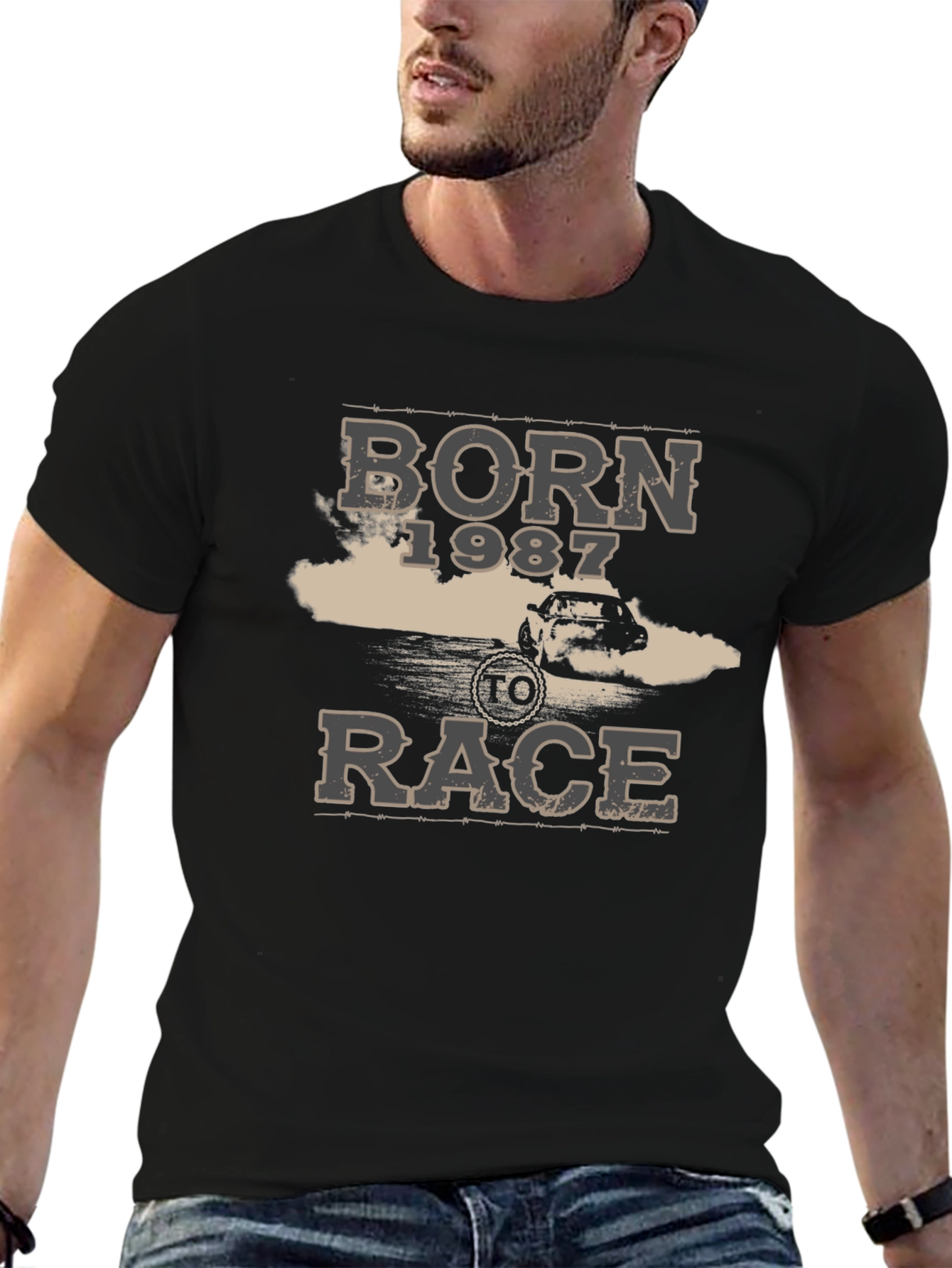 Born 1987 To Race Black T-Shirt