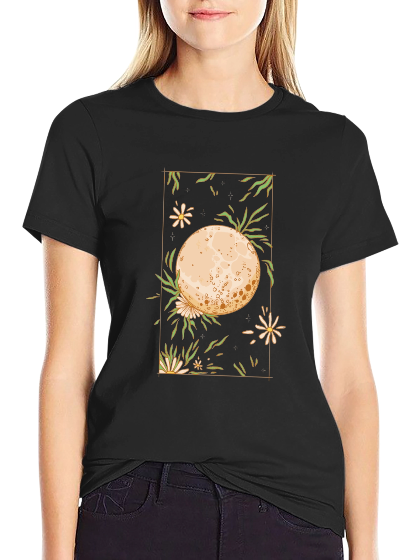 Botanical Moon Graphic T-Shirt