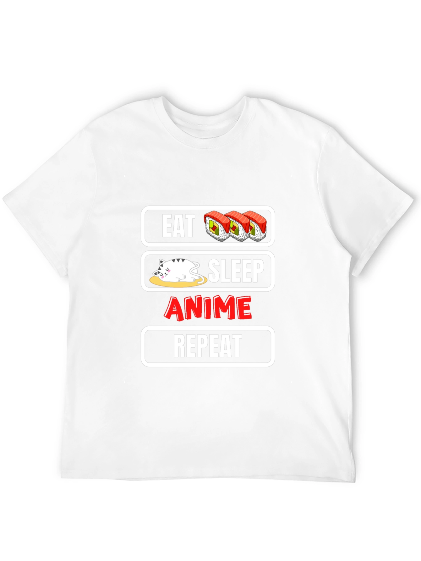 Eat Sleep Anime Repeat Graphic Tee