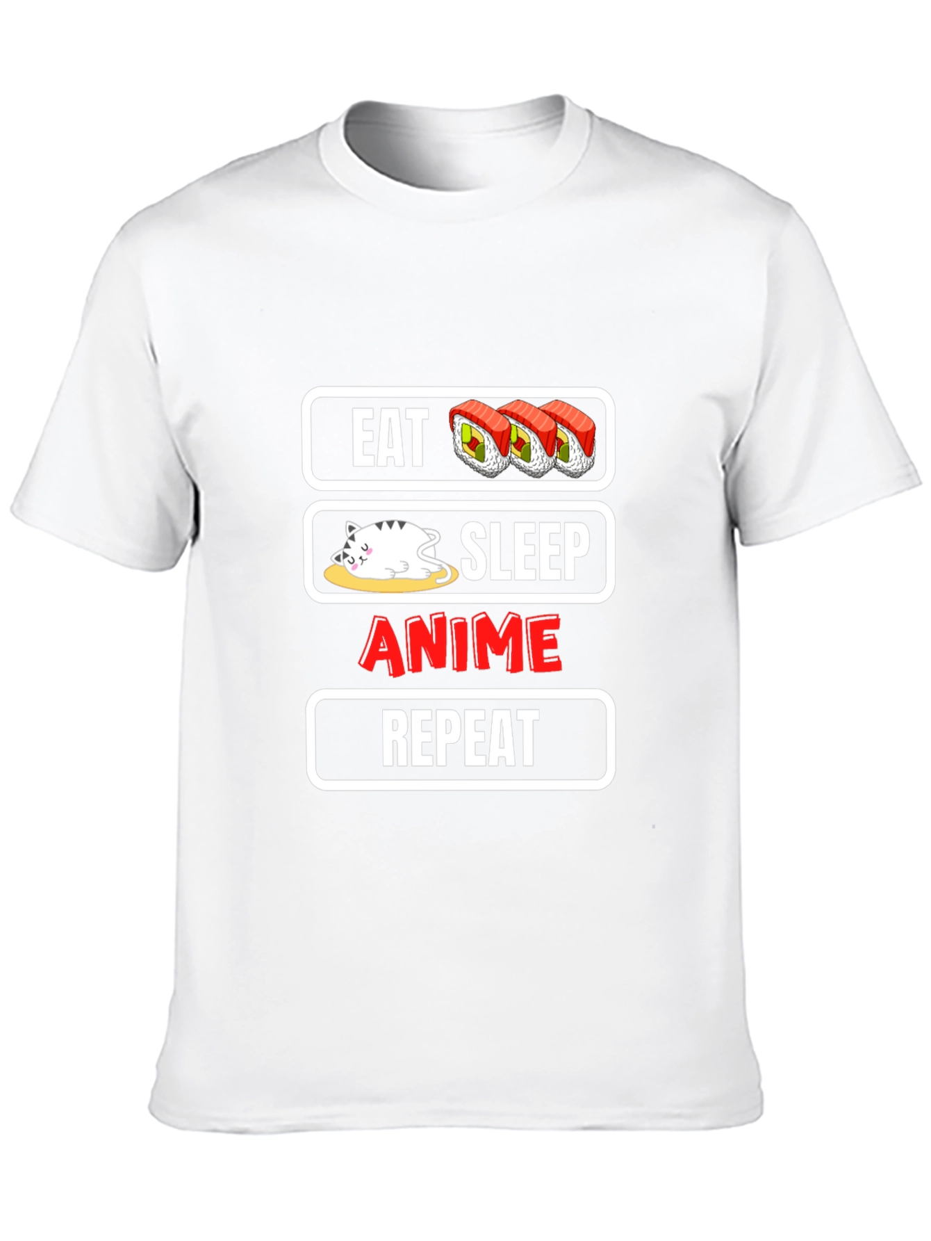 Eat Sleep Anime Repeat Graphic Tee