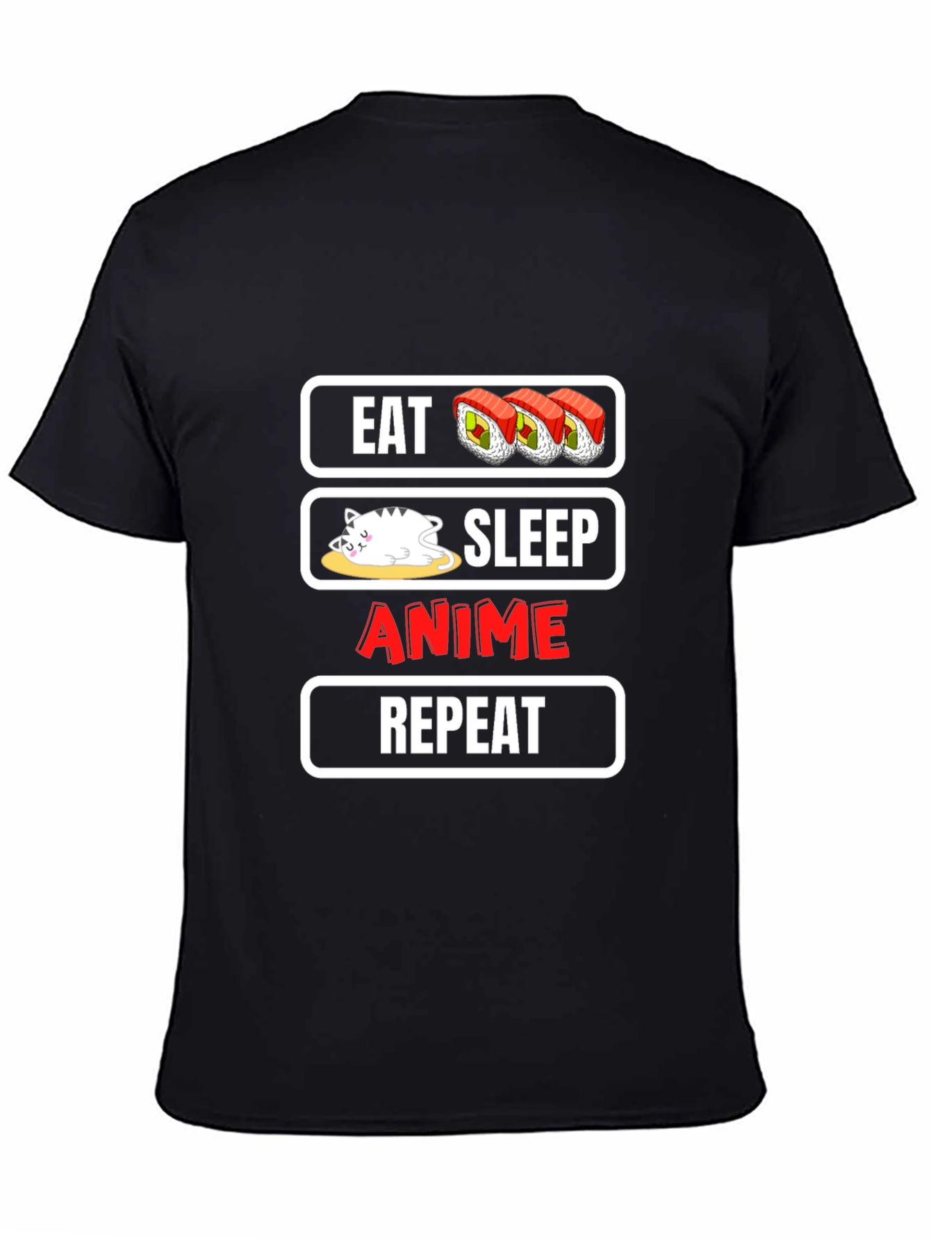 Eat Sleep Anime Repeat Graphic Tee