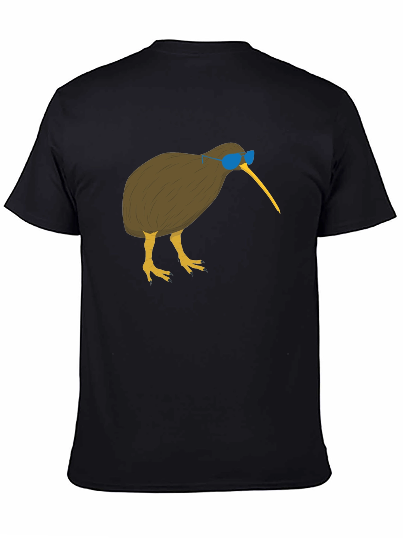 Cool Kiwi Bird Graphic Tee - Black Cotton T-Shirt