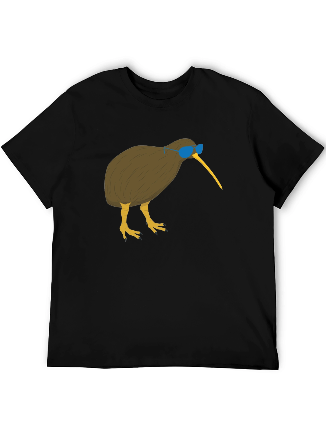 Cool Kiwi Bird Graphic Tee - Black Cotton T-Shirt