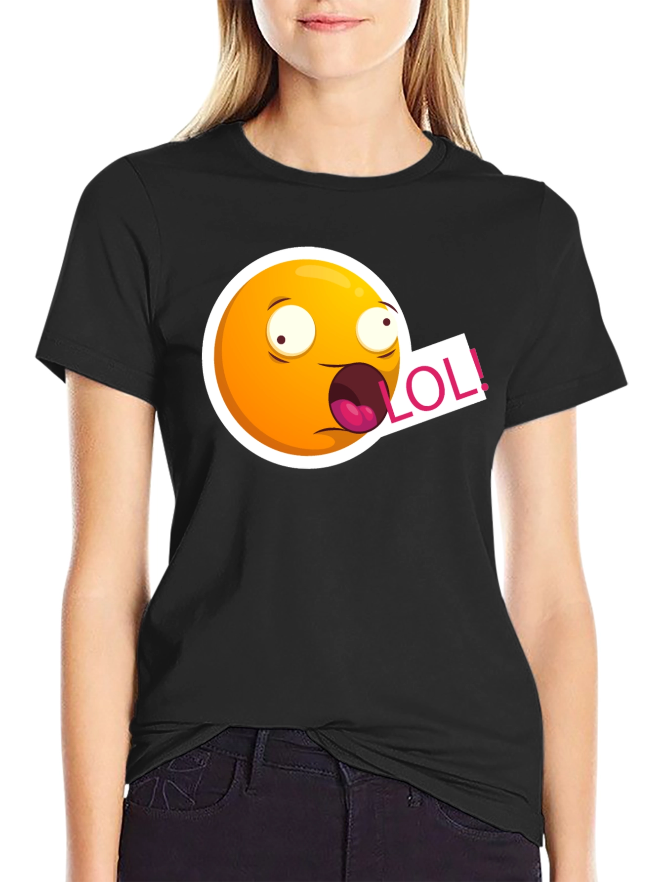 LOL Emoji T-Shirt - Black