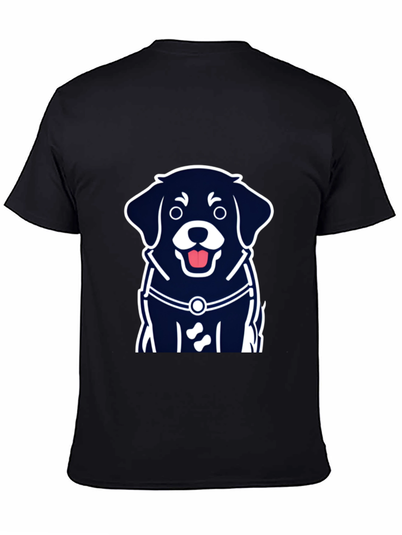 Dog Graphic Tee - Black Short Sleeve T-Shirt