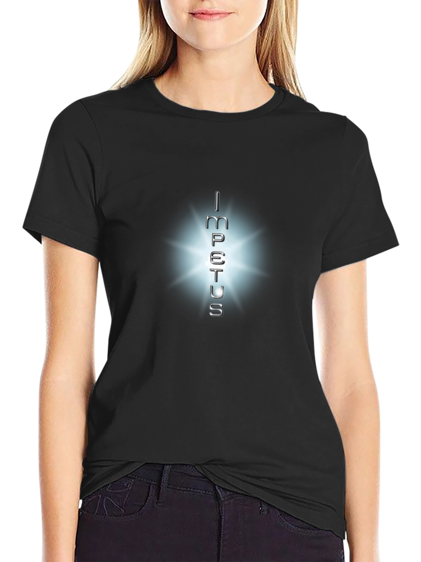 Impetus Graphic Tee: Soft Black Cotton T-Shirt