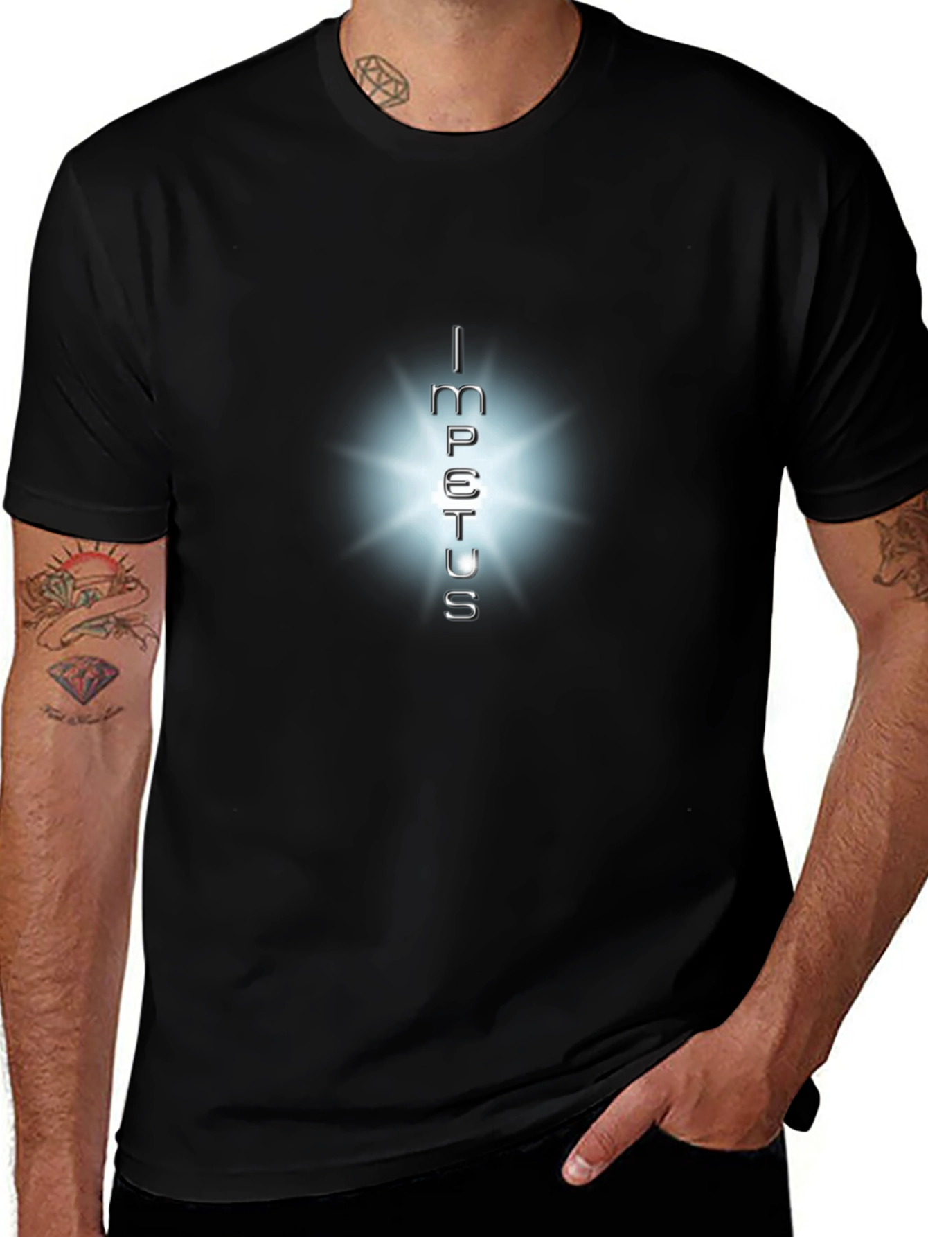 Impetus Graphic Tee: Soft Black Cotton T-Shirt
